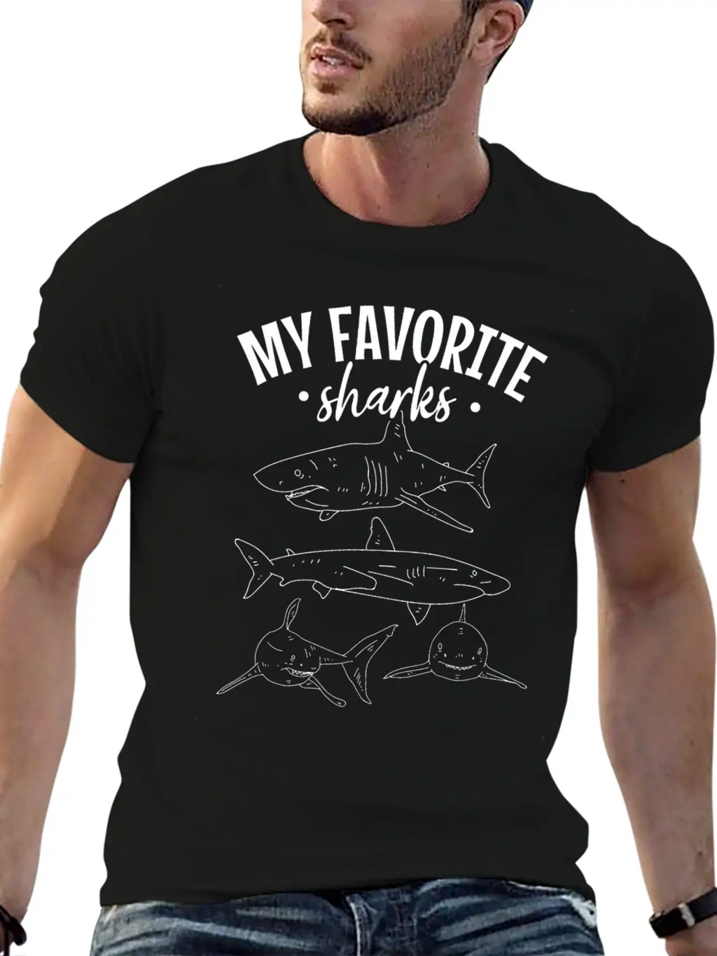 Sharkfish Shark Lover My Favorite Sharks Great Classic Cotton Tee – Unisex Comfort For Any Season
