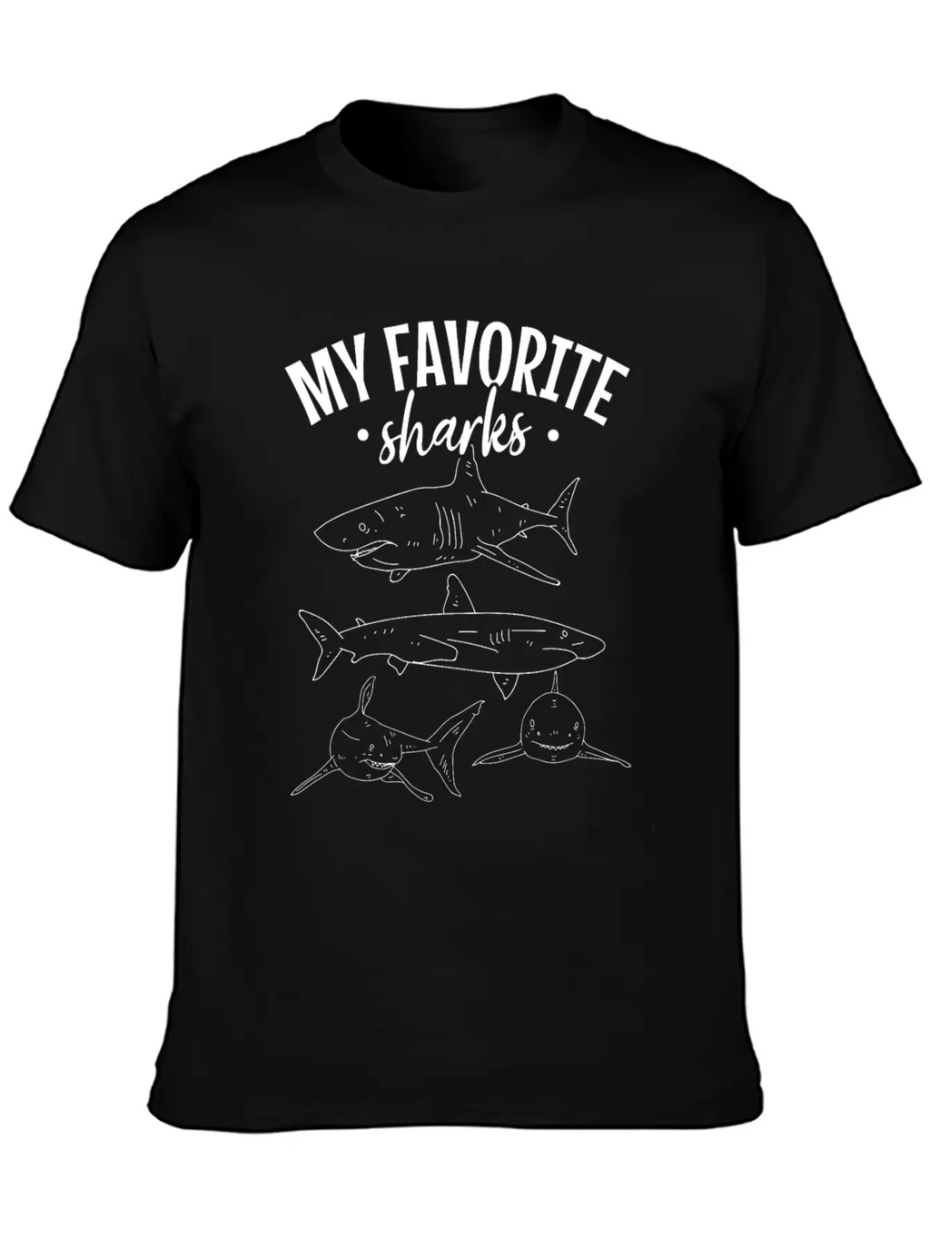 Sharkfish Shark Lover My Favorite Sharks Great Classic Cotton Tee – Unisex Comfort For Any Season