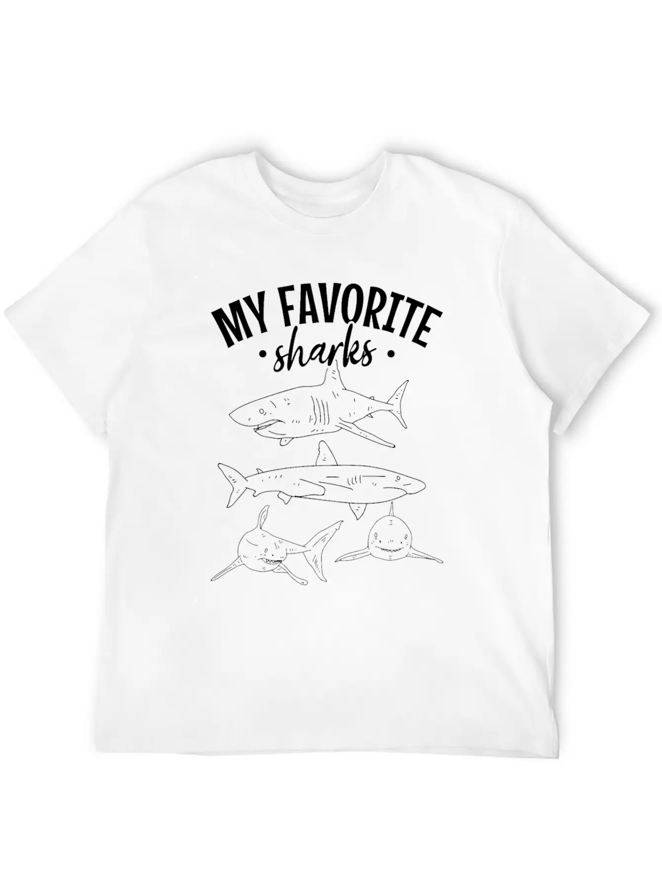 Sharkfish Shark Lover My Favorite Sharks Great Classic Cotton Tee – Unisex Comfort For Any Season