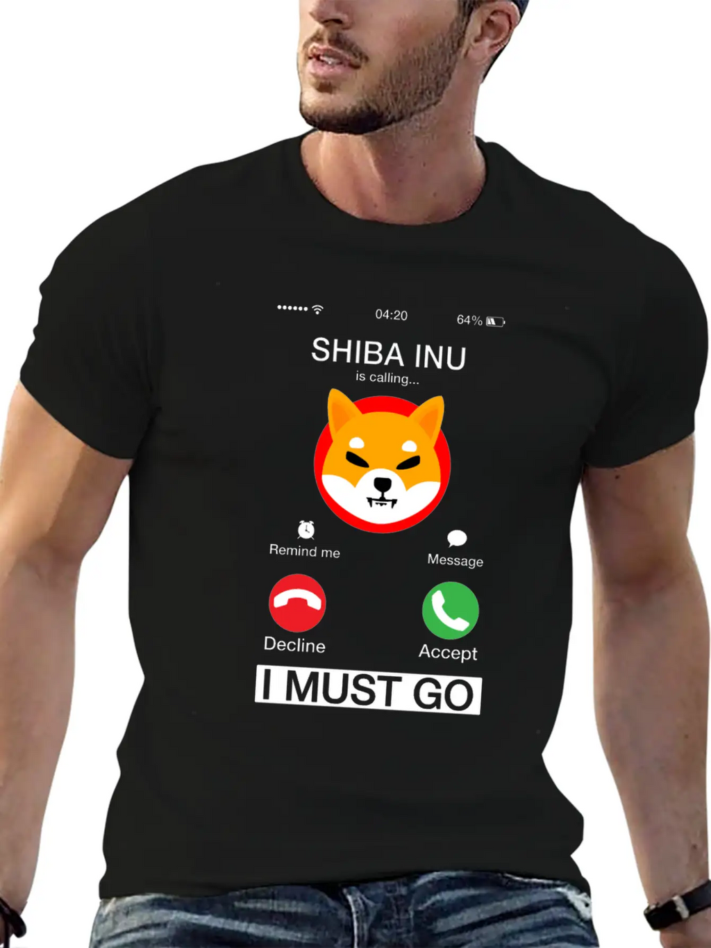 Shiba Inu Is Calling And I Must Go Funny Phone Classic Cotton Tee – Unisex Comfort For Any Season