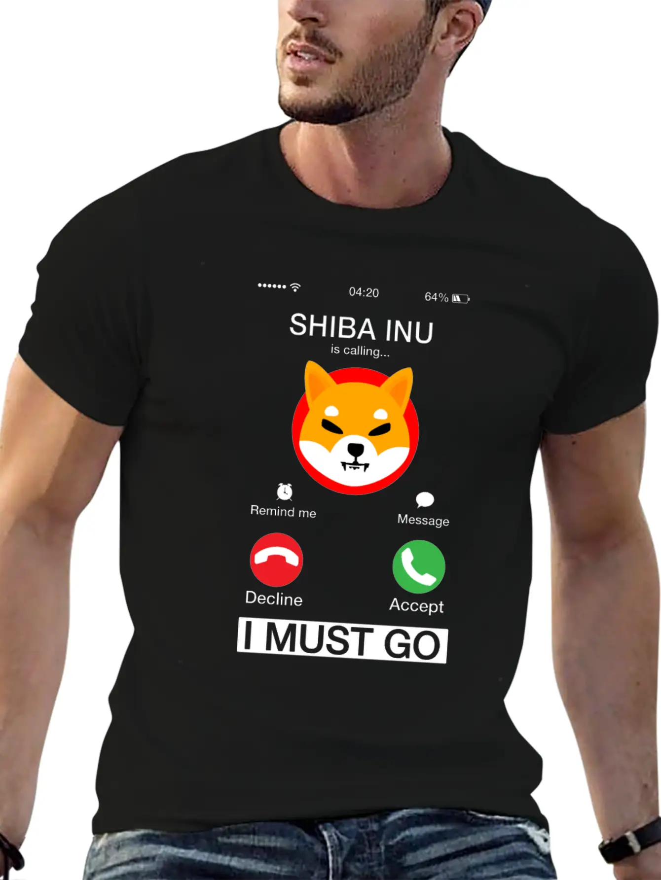 Shiba Inu Is Calling And I Must Go Funny Phone Classic Cotton Tee – Unisex Comfort For Any Season