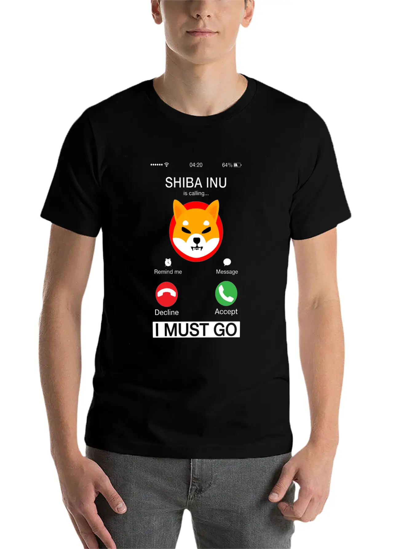 Shiba Inu Is Calling And I Must Go Funny Phone Classic Cotton Tee – Unisex Comfort For Any Season