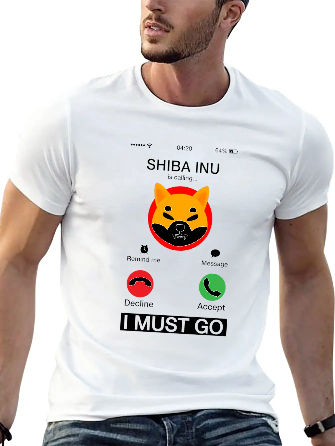 Shiba Inu Is Calling And I Must Go Funny Phone Classic Cotton Tee – Unisex Comfort For Any Season
