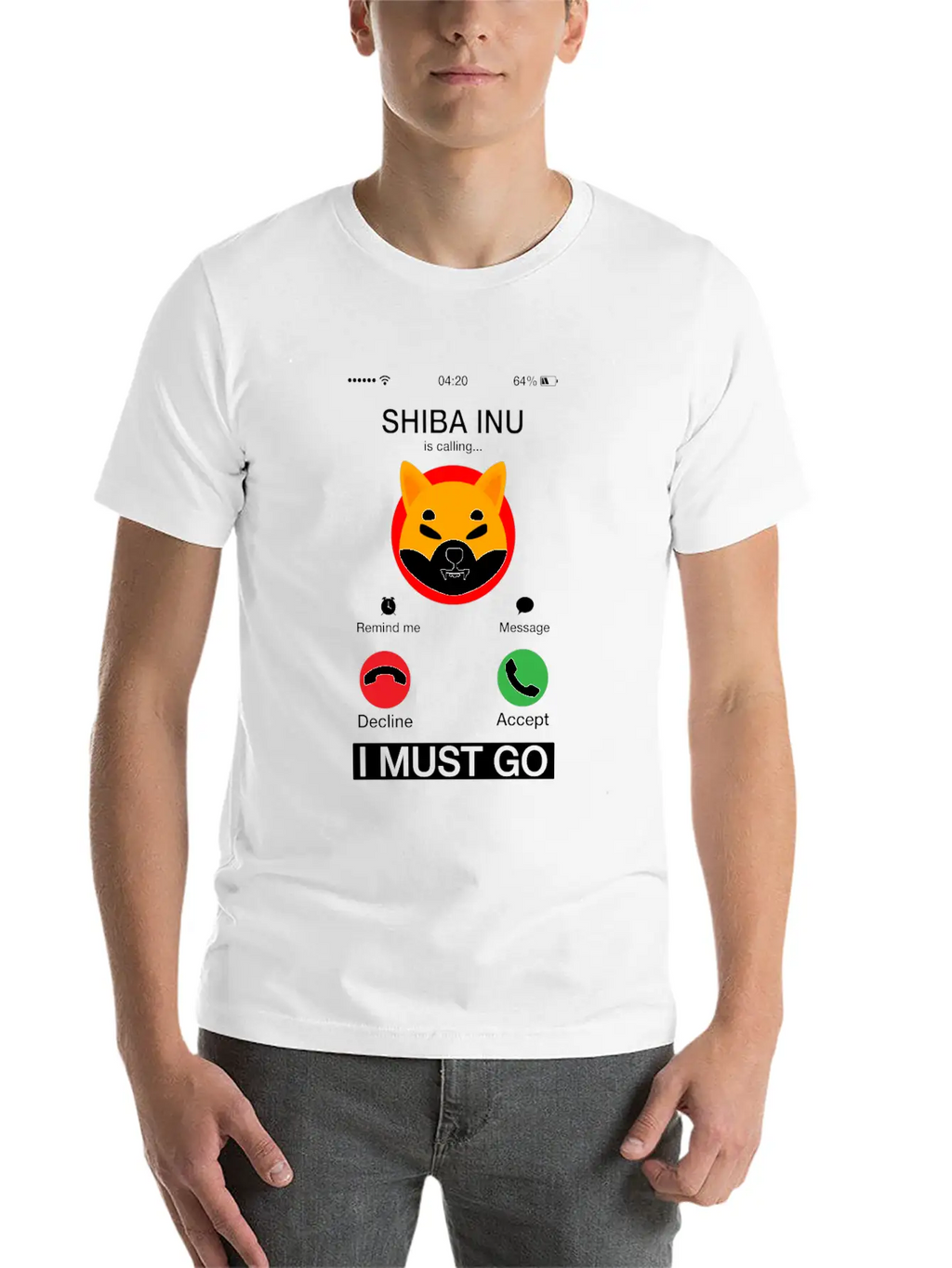 Shiba Inu Is Calling And I Must Go Funny Phone Classic Cotton Tee – Unisex Comfort For Any Season