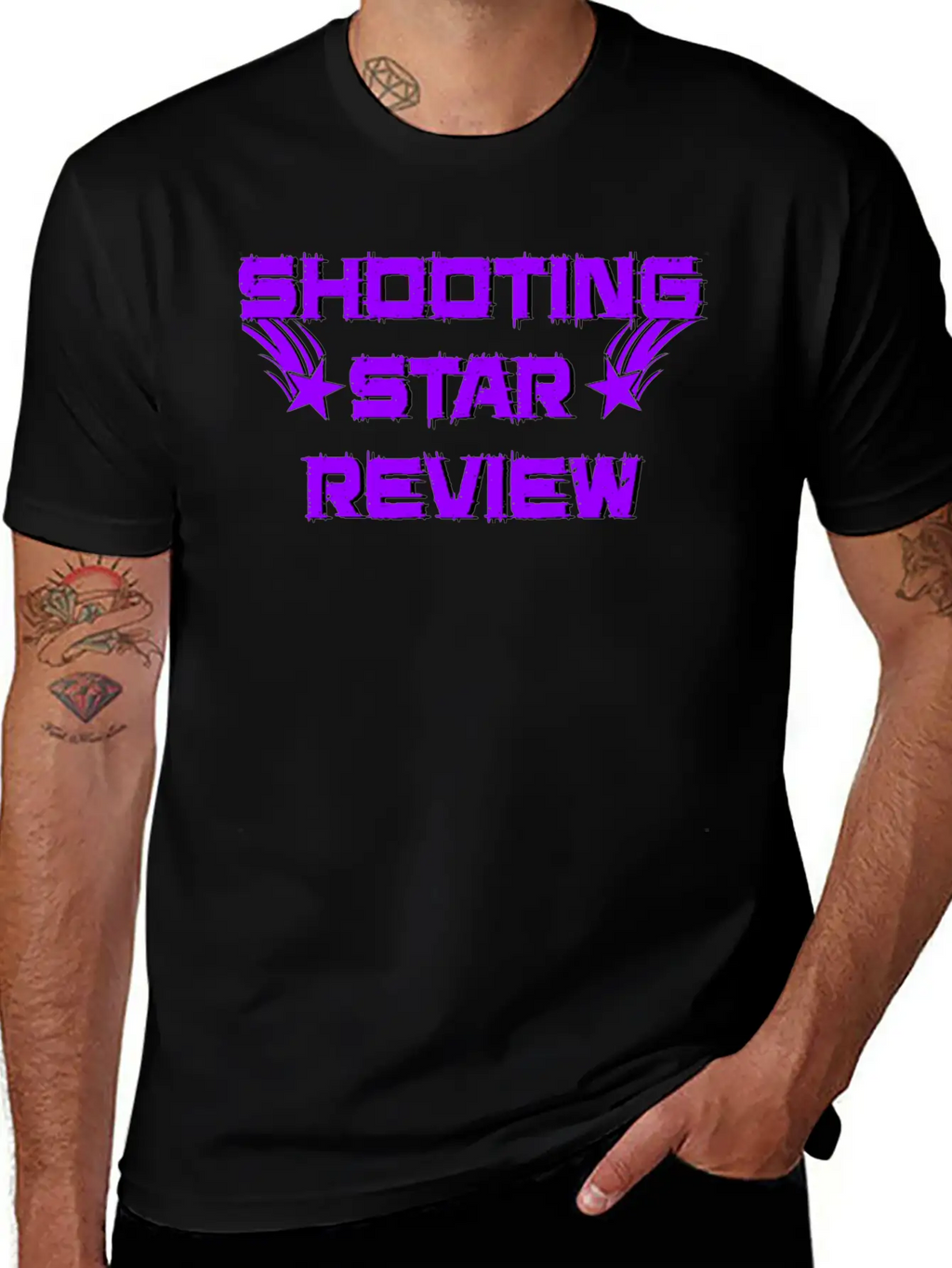 Shooting Star Review Purple Logo Breathable Soft Cotton T-Shirt – Timeless Casual Look