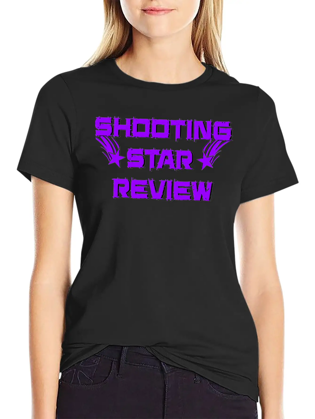 Shooting Star Review Purple Logo Breathable Soft Cotton T-Shirt – Timeless Casual Look