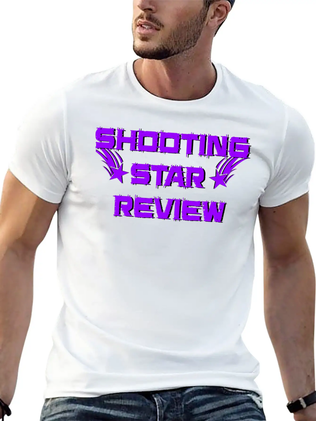 Shooting Star Review Purple Logo Breathable Soft Cotton T-Shirt – Timeless Casual Look