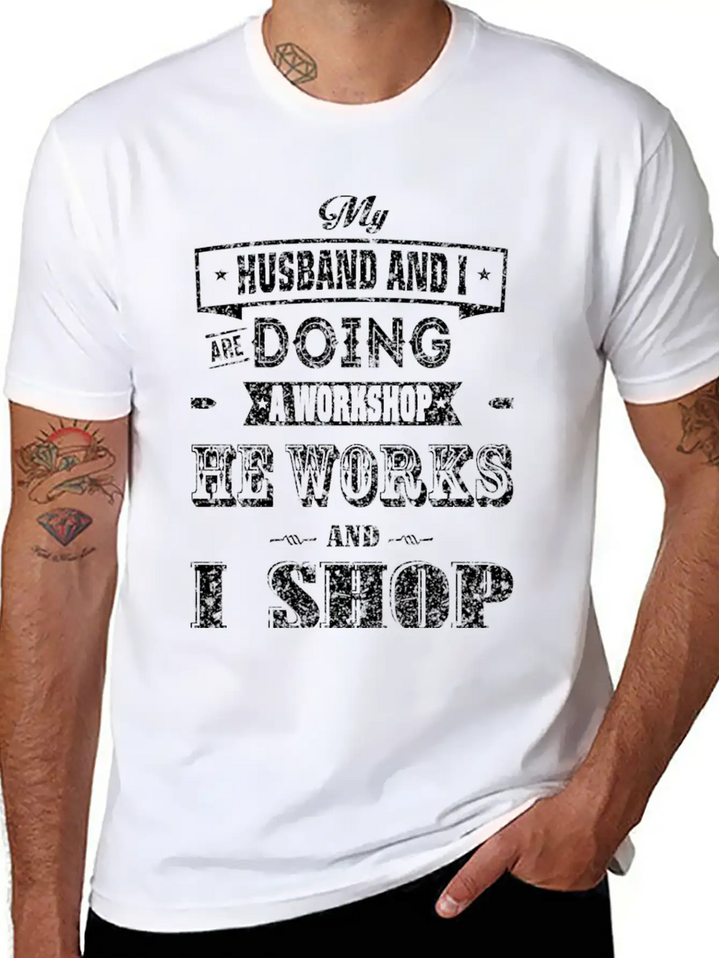 Shopping - My Husband And I Are Doing A Workshop Essential Cotton Tee For Daily Outfits – Unisex Style