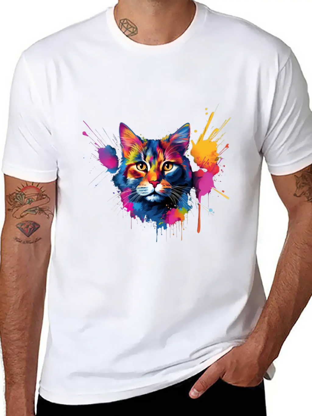 Shorthair Domestic Cat Vivid Art Classic Cotton Tee – Unisex Comfort For Any Season