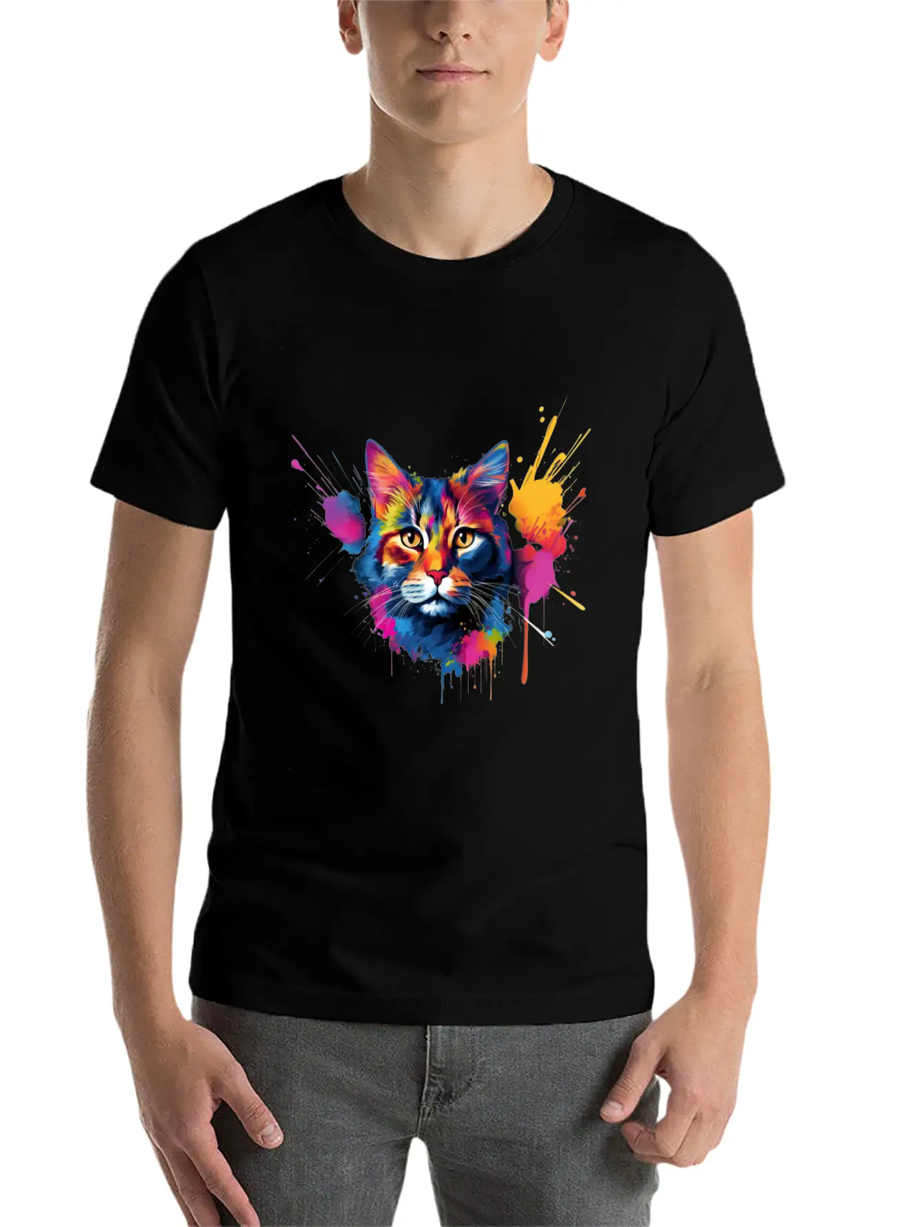 Shorthair Domestic Cat Vivid Art Classic Cotton Tee – Unisex Comfort For Any Season