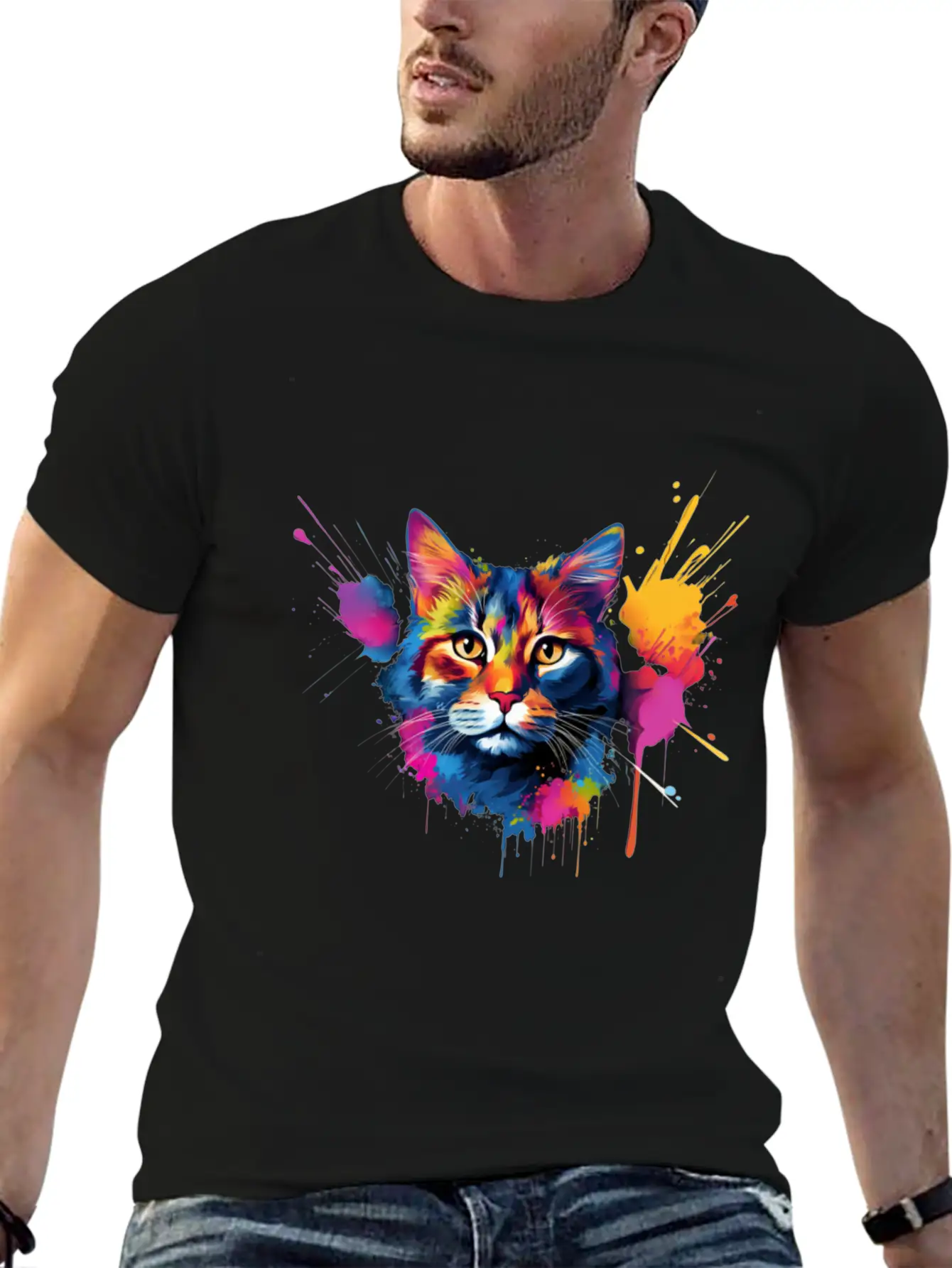 Shorthair Domestic Cat Vivid Art Classic Cotton Tee – Unisex Comfort For Any Season