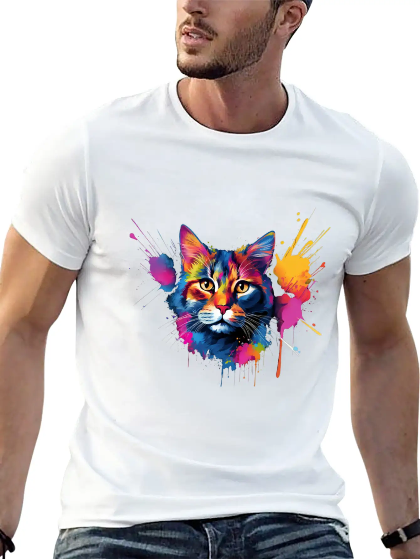 Shorthair Domestic Cat Vivid Art Classic Cotton Tee – Unisex Comfort For Any Season