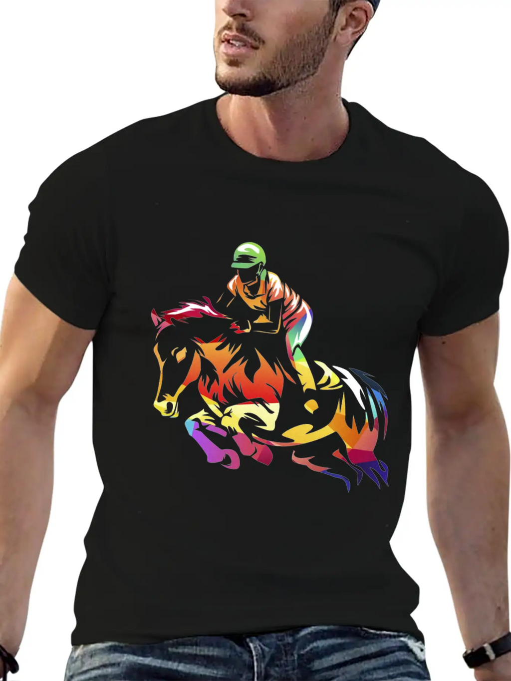 Show Jumping Gift Breathable Soft Cotton T-Shirt – Timeless Casual Look