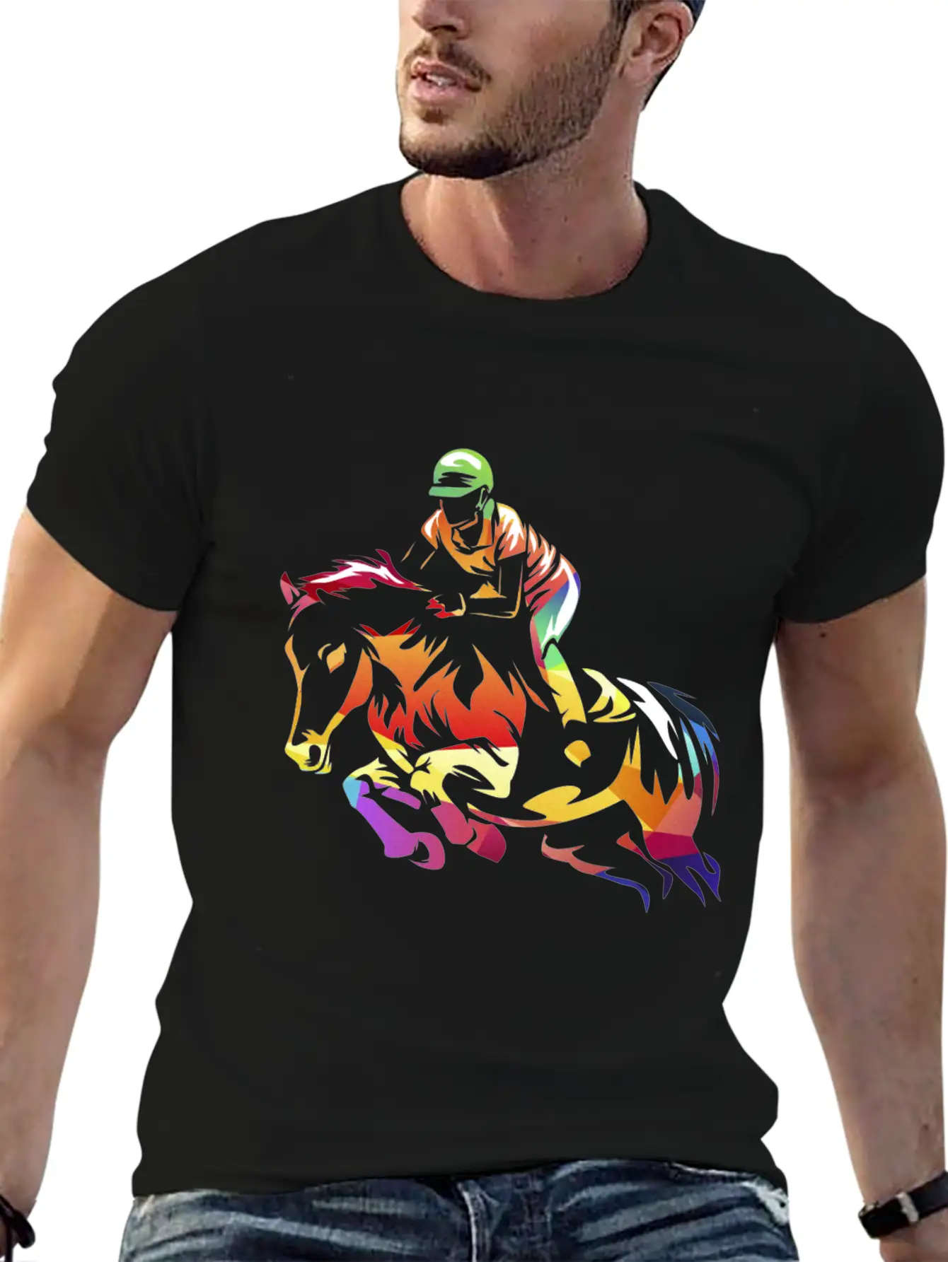 Show Jumping Gift Breathable Soft Cotton T-Shirt – Timeless Casual Look