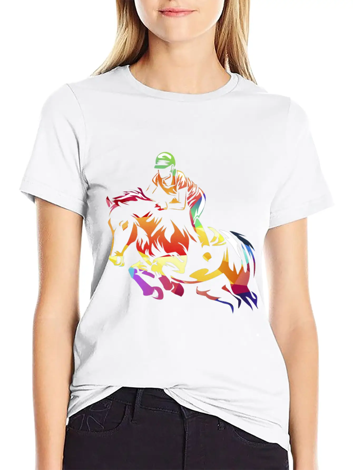 Show Jumping Gift Breathable Soft Cotton T-Shirt – Timeless Casual Look