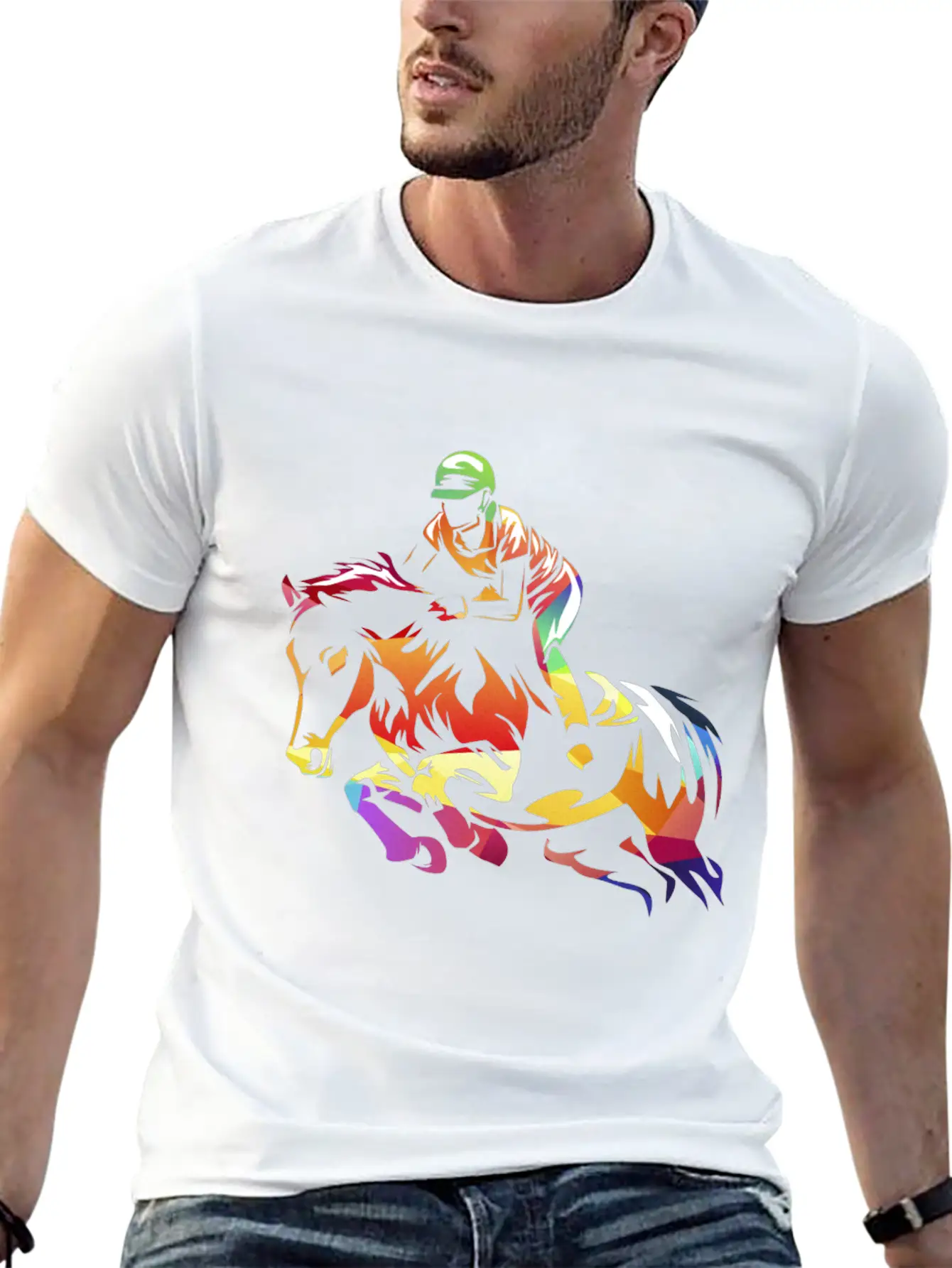 Show Jumping Gift Breathable Soft Cotton T-Shirt – Timeless Casual Look