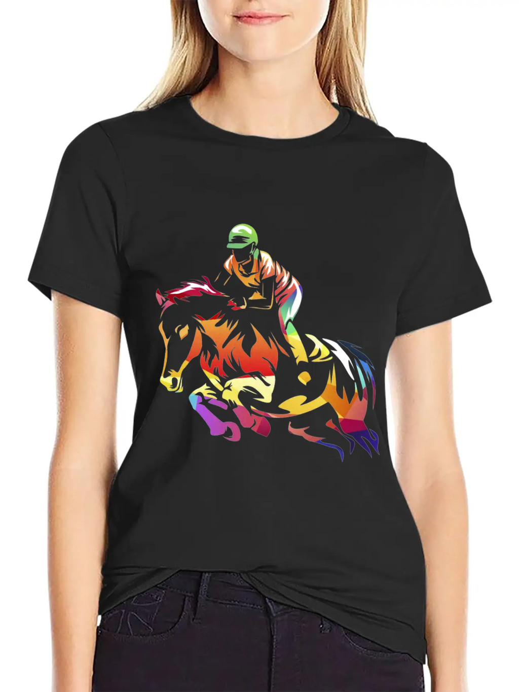 Show Jumping Gift Breathable Soft Cotton T-Shirt – Timeless Casual Look