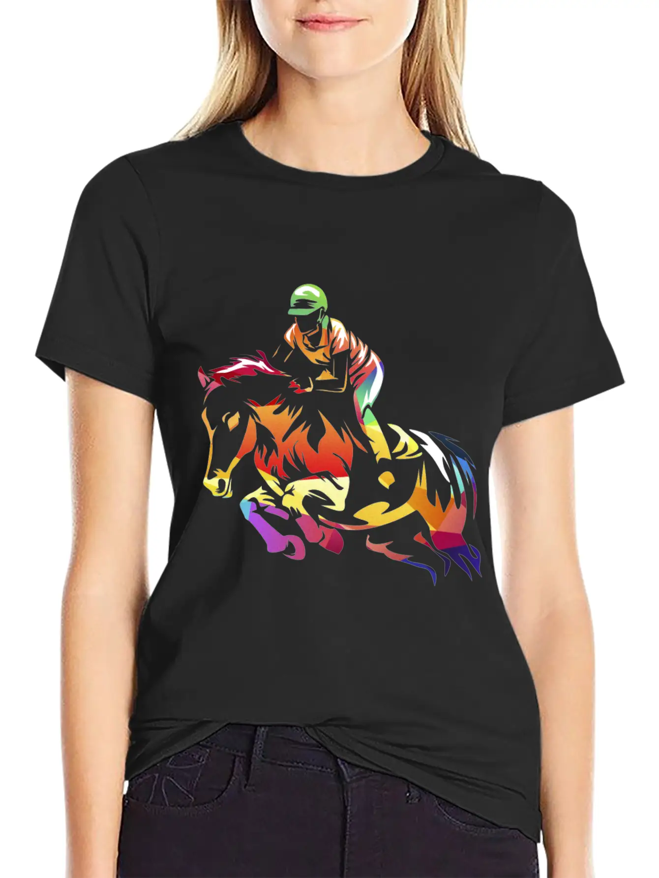 Show Jumping Gift Breathable Soft Cotton T-Shirt – Timeless Casual Look