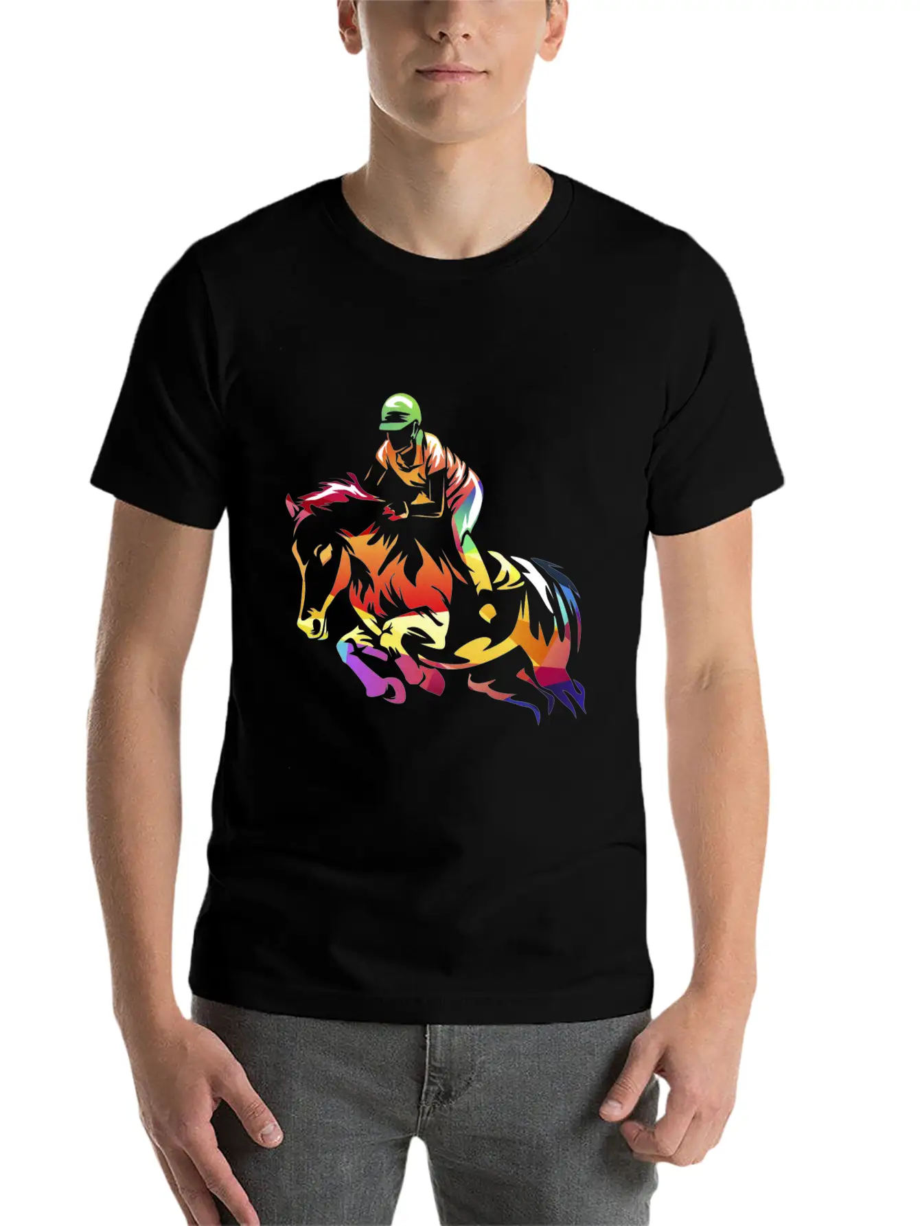 Show Jumping Gift Breathable Soft Cotton T-Shirt – Timeless Casual Look