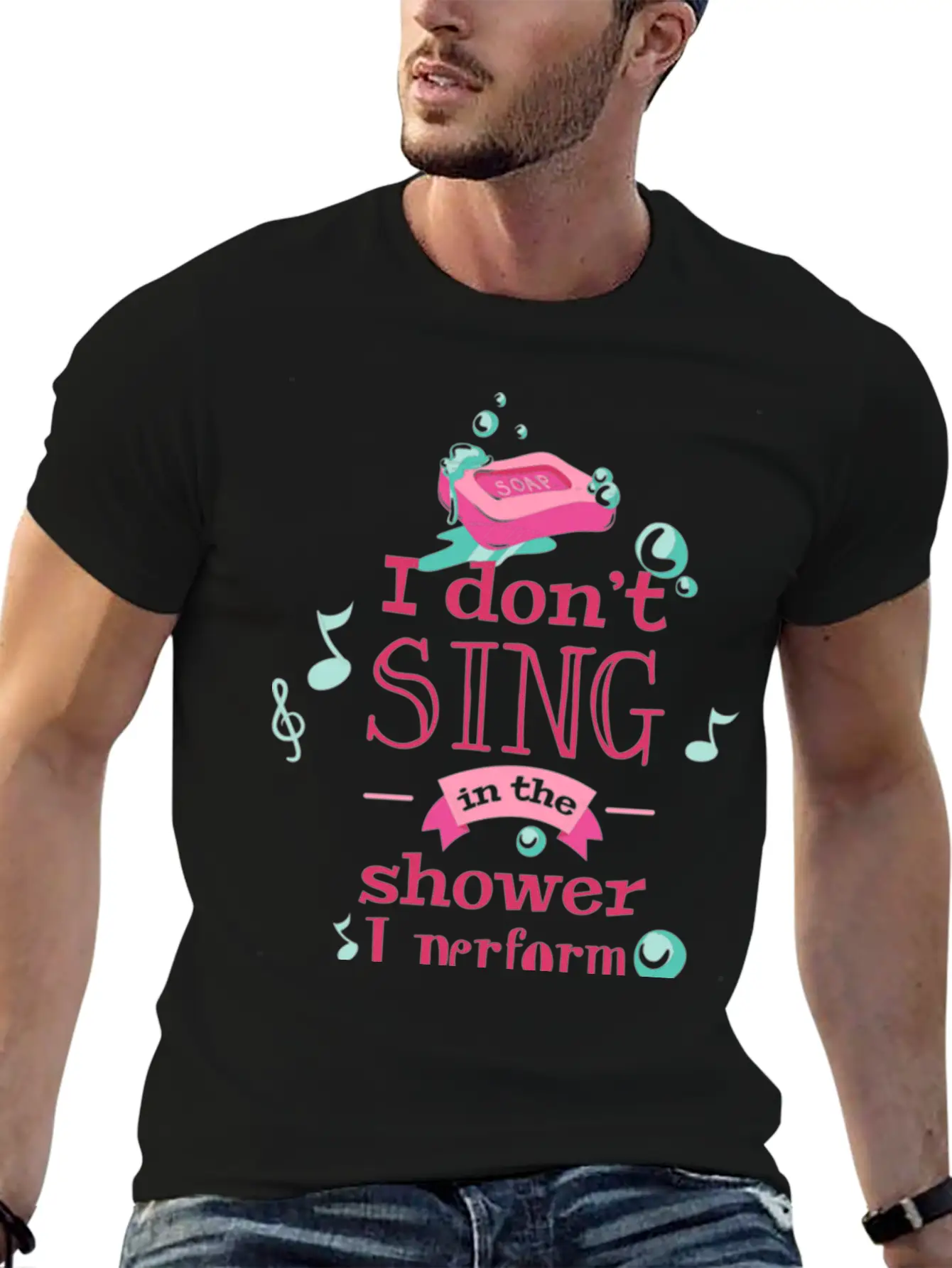 Shower Singing Breathable Graphic T-Shirt – Perfect For Casual Days