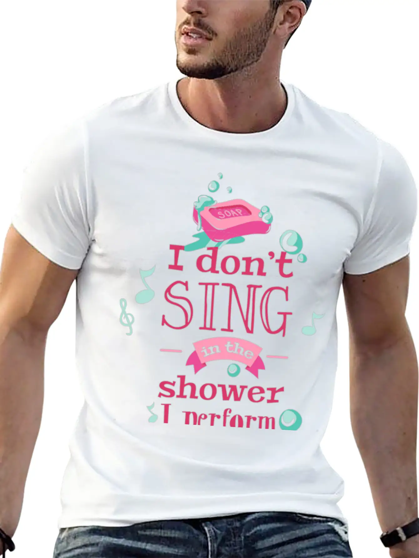 Shower Singing Breathable Graphic T-Shirt – Perfect For Casual Days