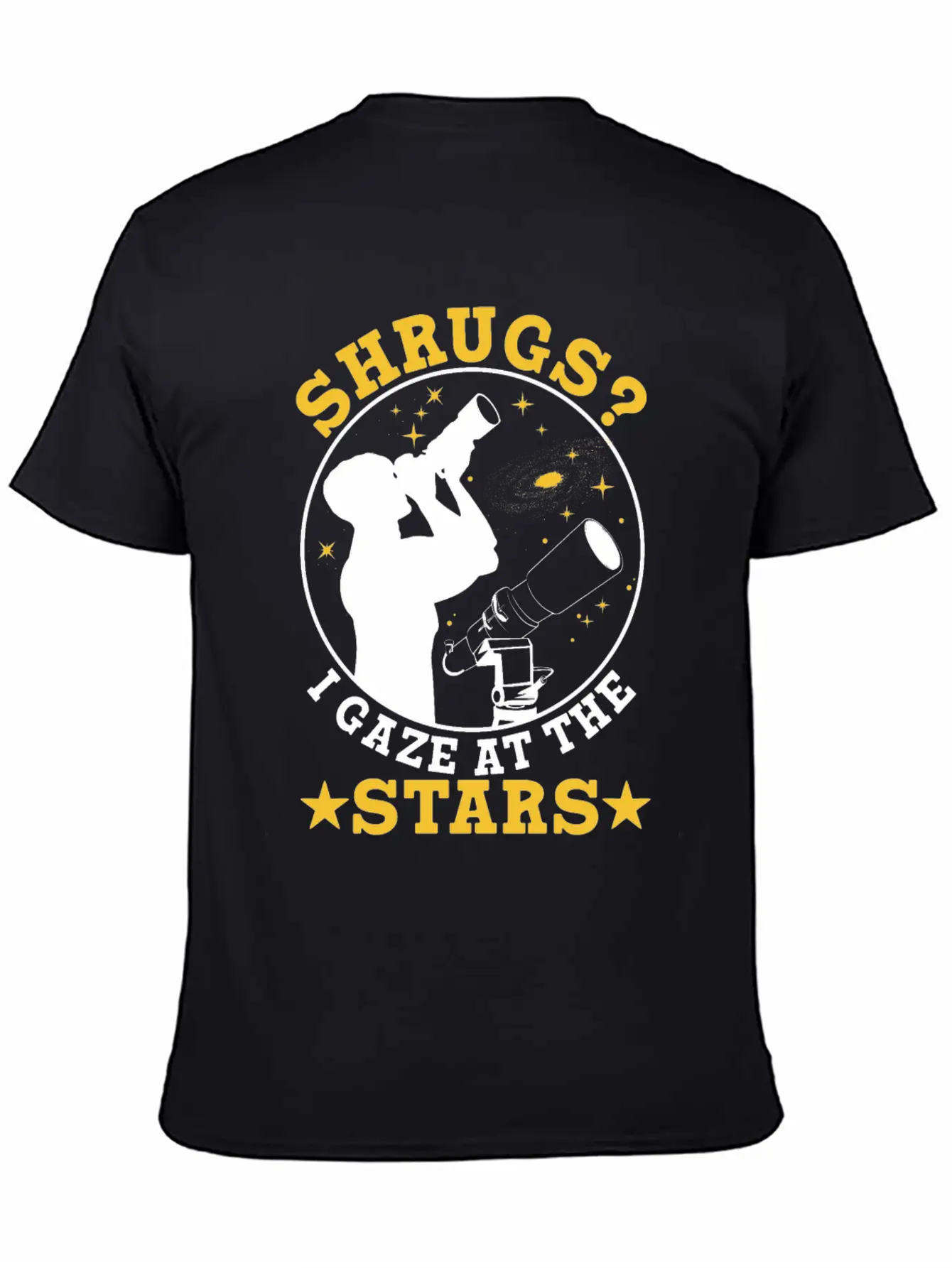 Shrugs? Gaze At The Stars Basic Graphic T-Shirt – Daily Comfort In Soft Cotton