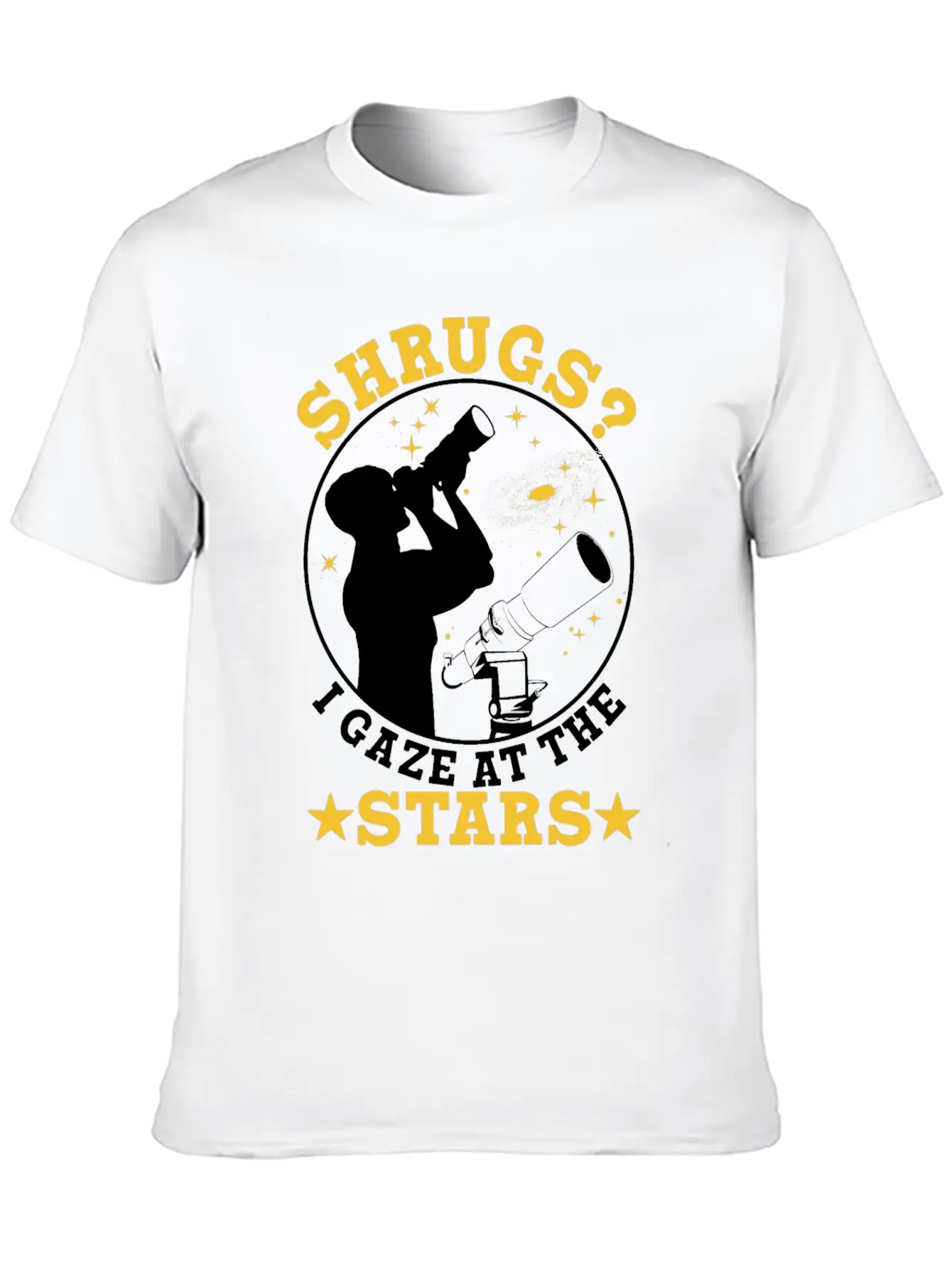 Shrugs? Gaze At The Stars Basic Graphic T-Shirt – Daily Comfort In Soft Cotton
