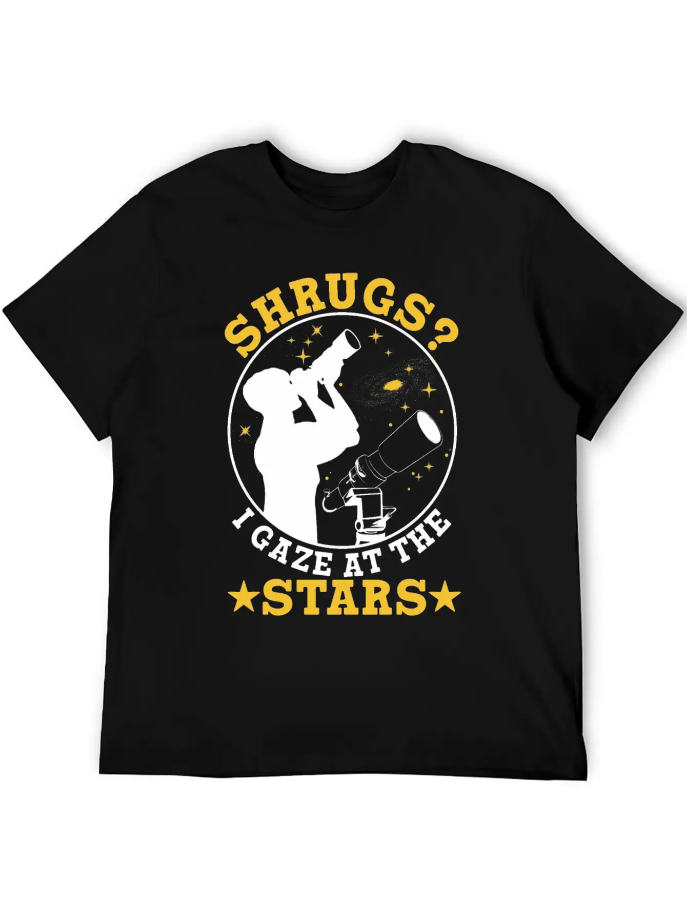 Shrugs? Gaze At The Stars Basic Graphic T-Shirt – Daily Comfort In Soft Cotton