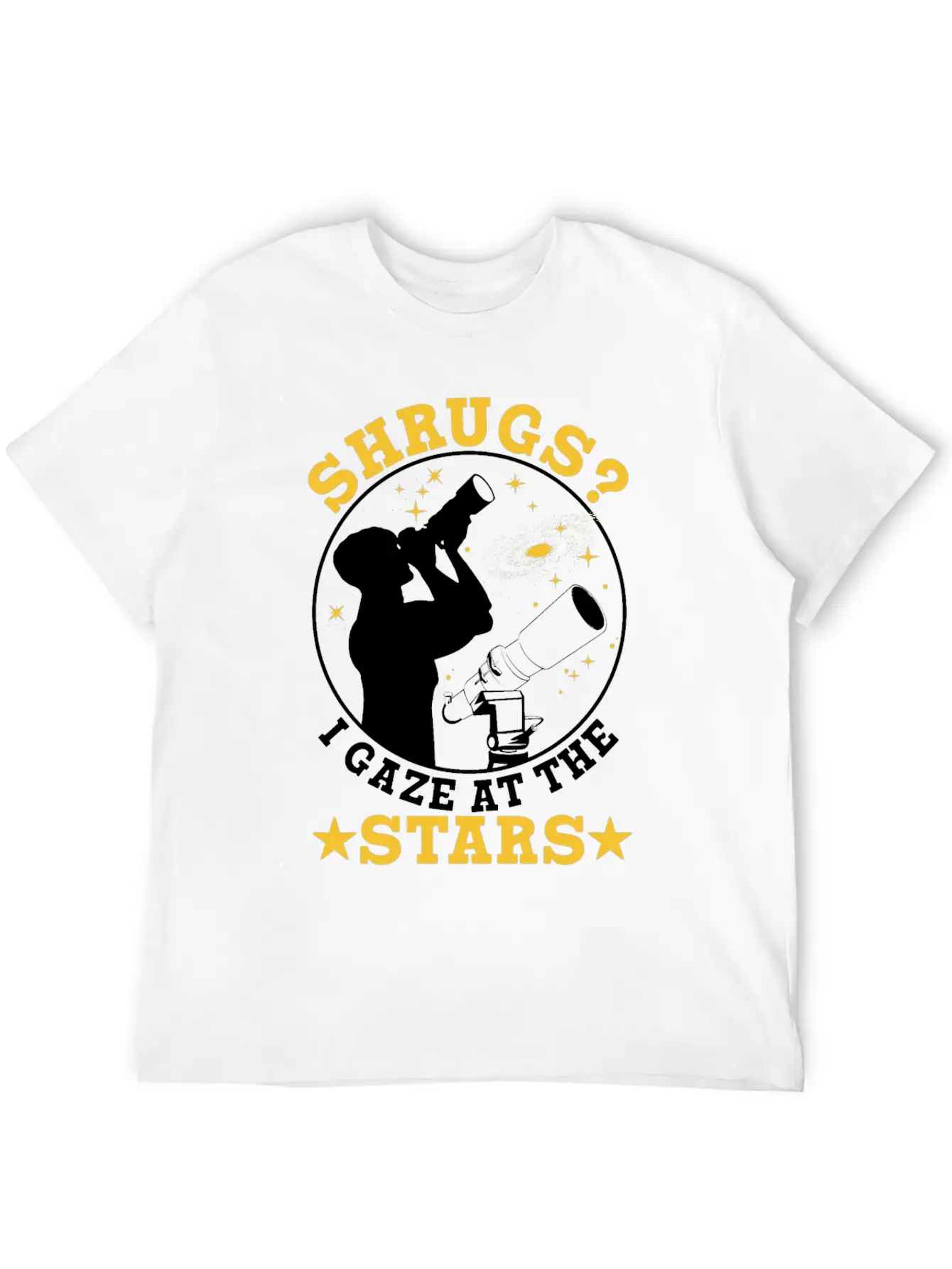 Shrugs? Gaze At The Stars Basic Graphic T-Shirt – Daily Comfort In Soft Cotton