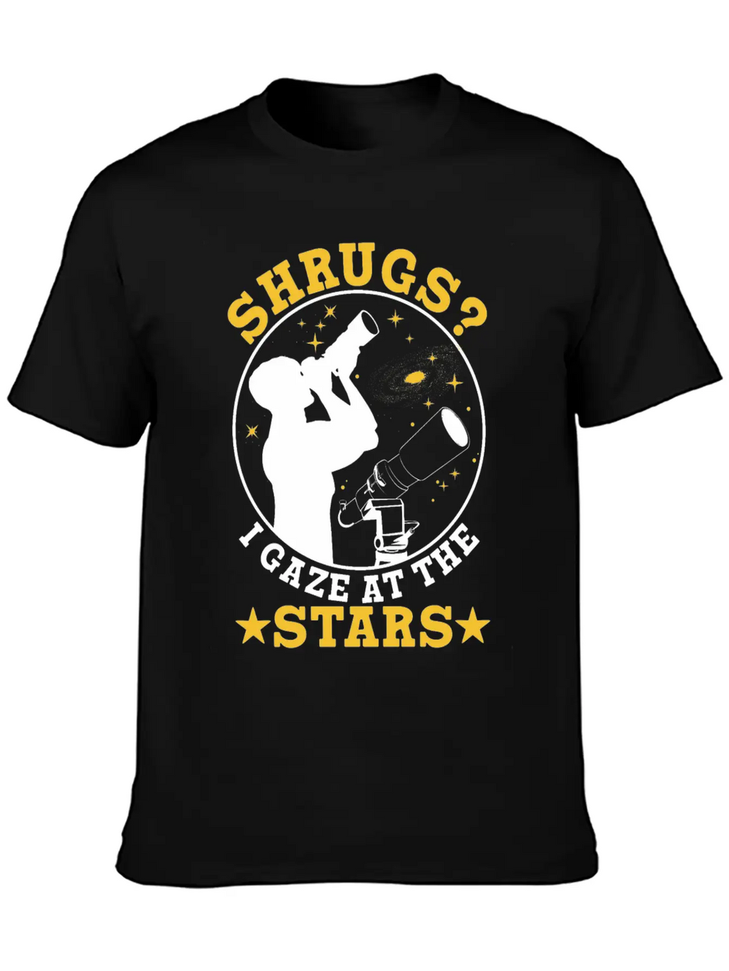 Shrugs? Gaze At The Stars Basic Graphic T-Shirt – Daily Comfort In Soft Cotton