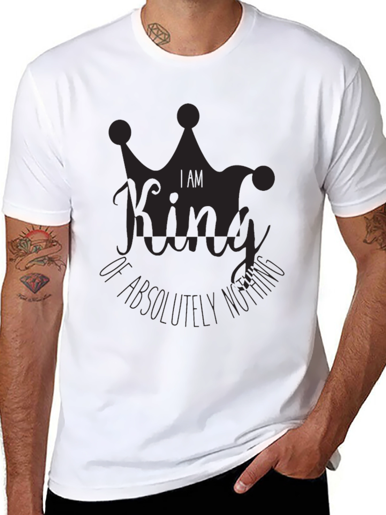 I Am King of Absolutely Nothing Black Graphic Tee
