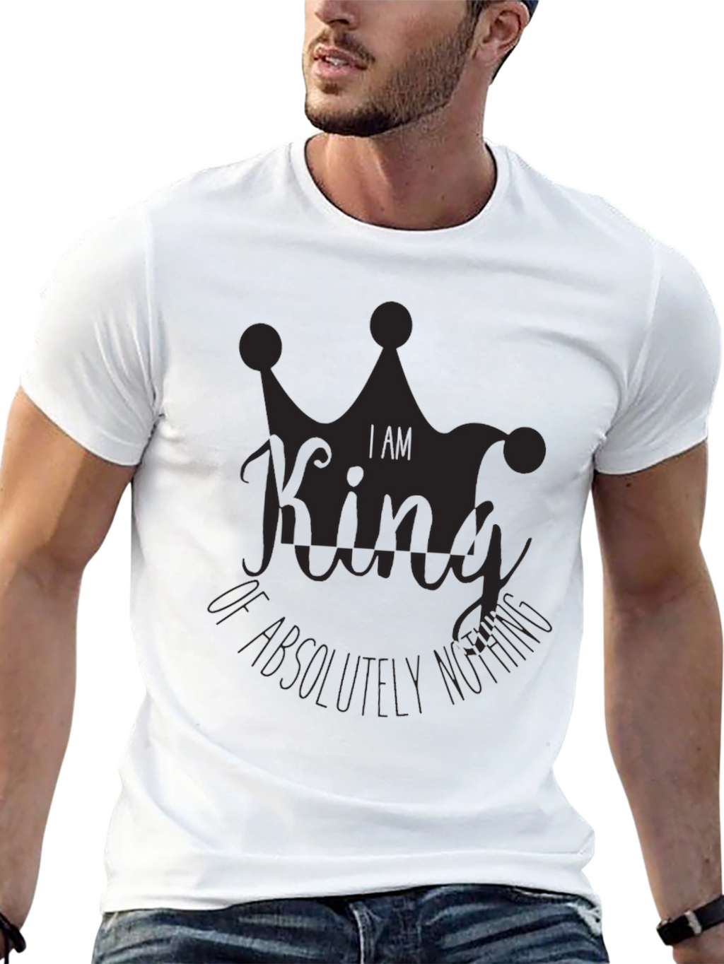 I Am King of Absolutely Nothing Black Graphic Tee
