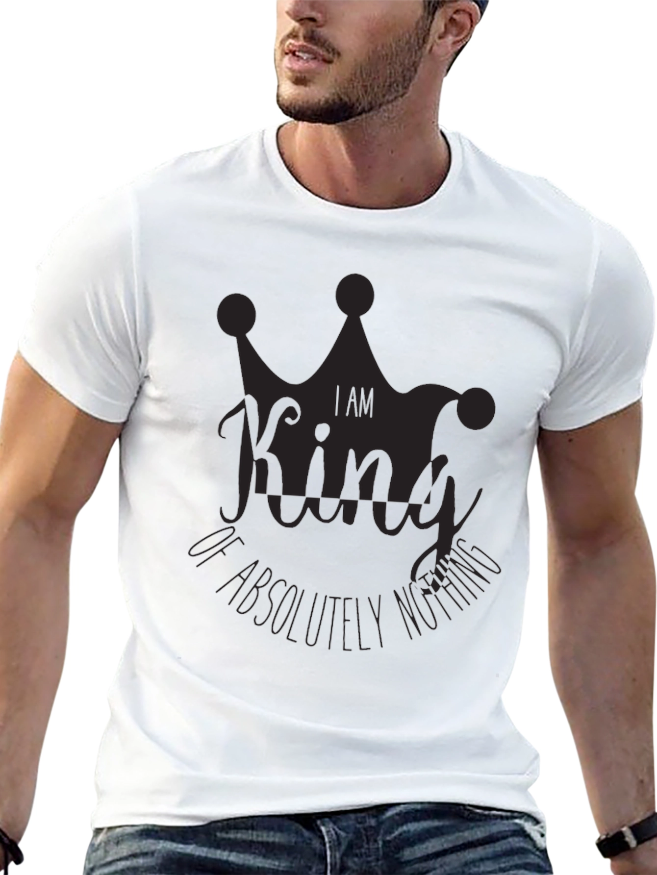 I Am King of Absolutely Nothing Black Graphic Tee
