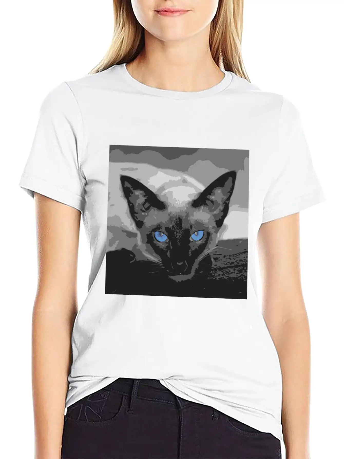 Siamese Cat Photo Art Timeless Short Sleeve Tee – Comfy And Minimalist Design