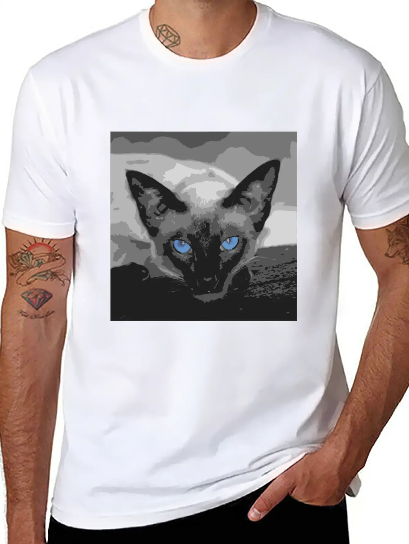 Siamese Cat Photo Art Timeless Short Sleeve Tee – Comfy And Minimalist Design