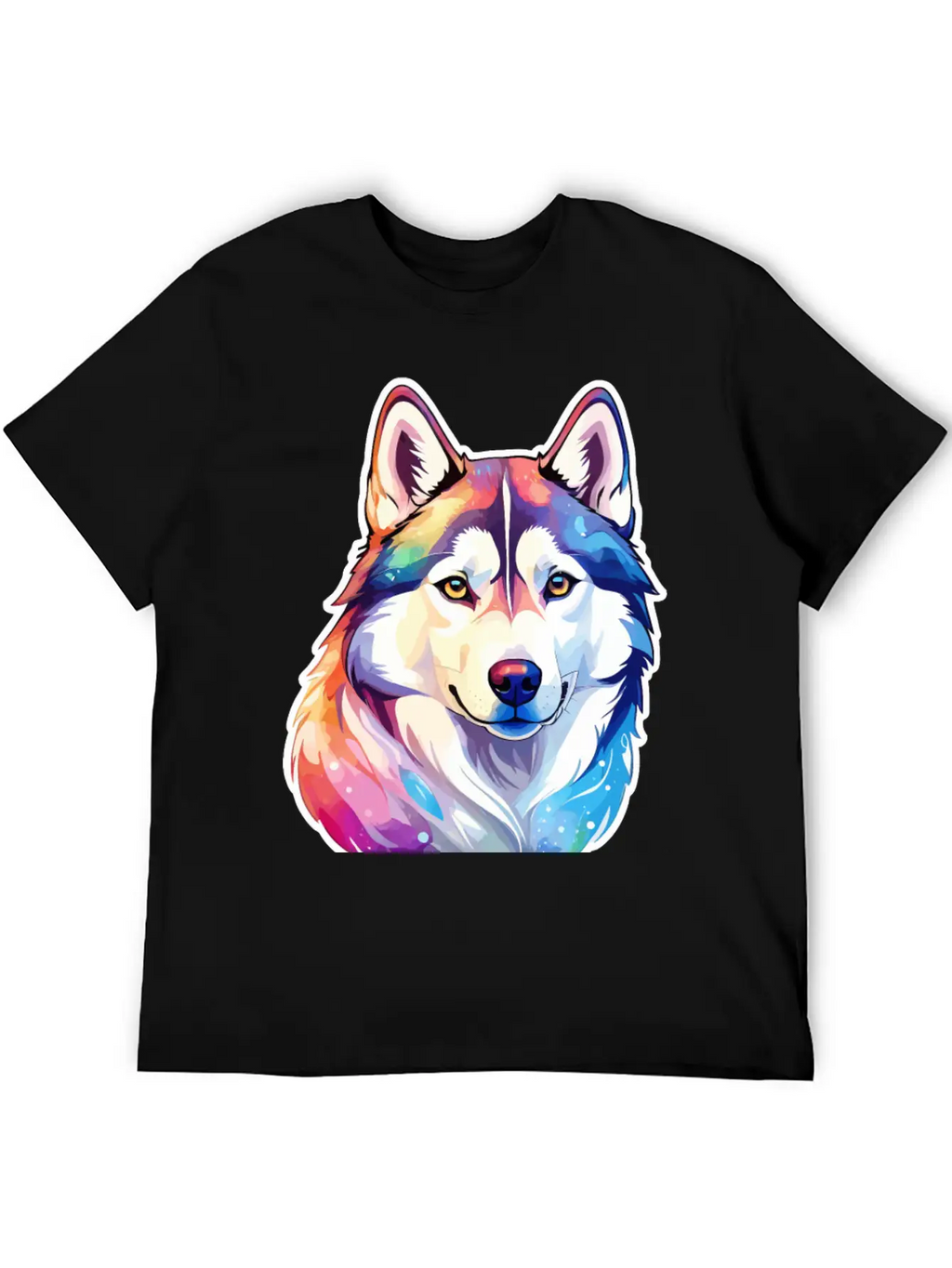 Siberian Husky Watercolor Stylish Everyday T-Shirt – Unisex Basic Cotton Tee