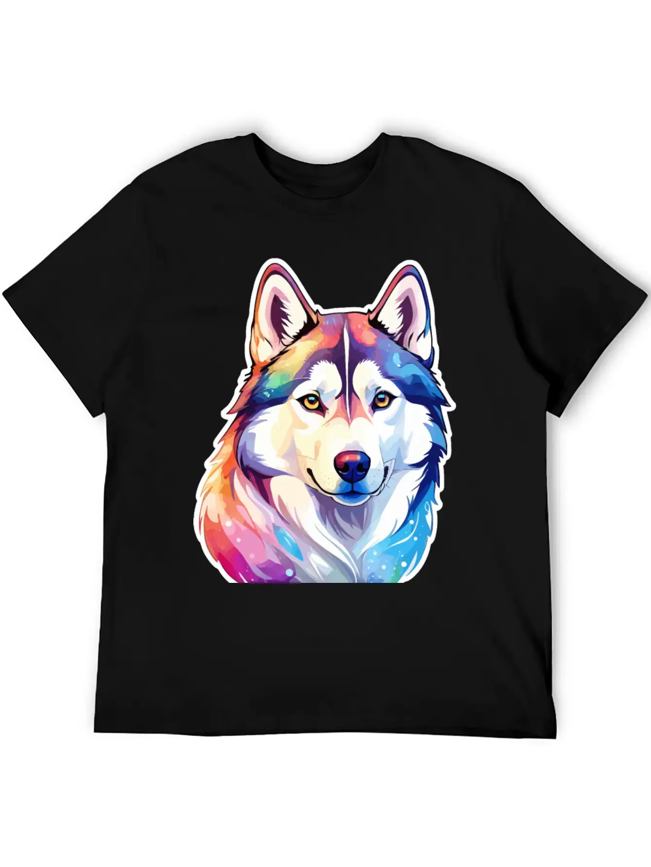 Siberian Husky Watercolor Stylish Everyday T-Shirt – Unisex Basic Cotton Tee
