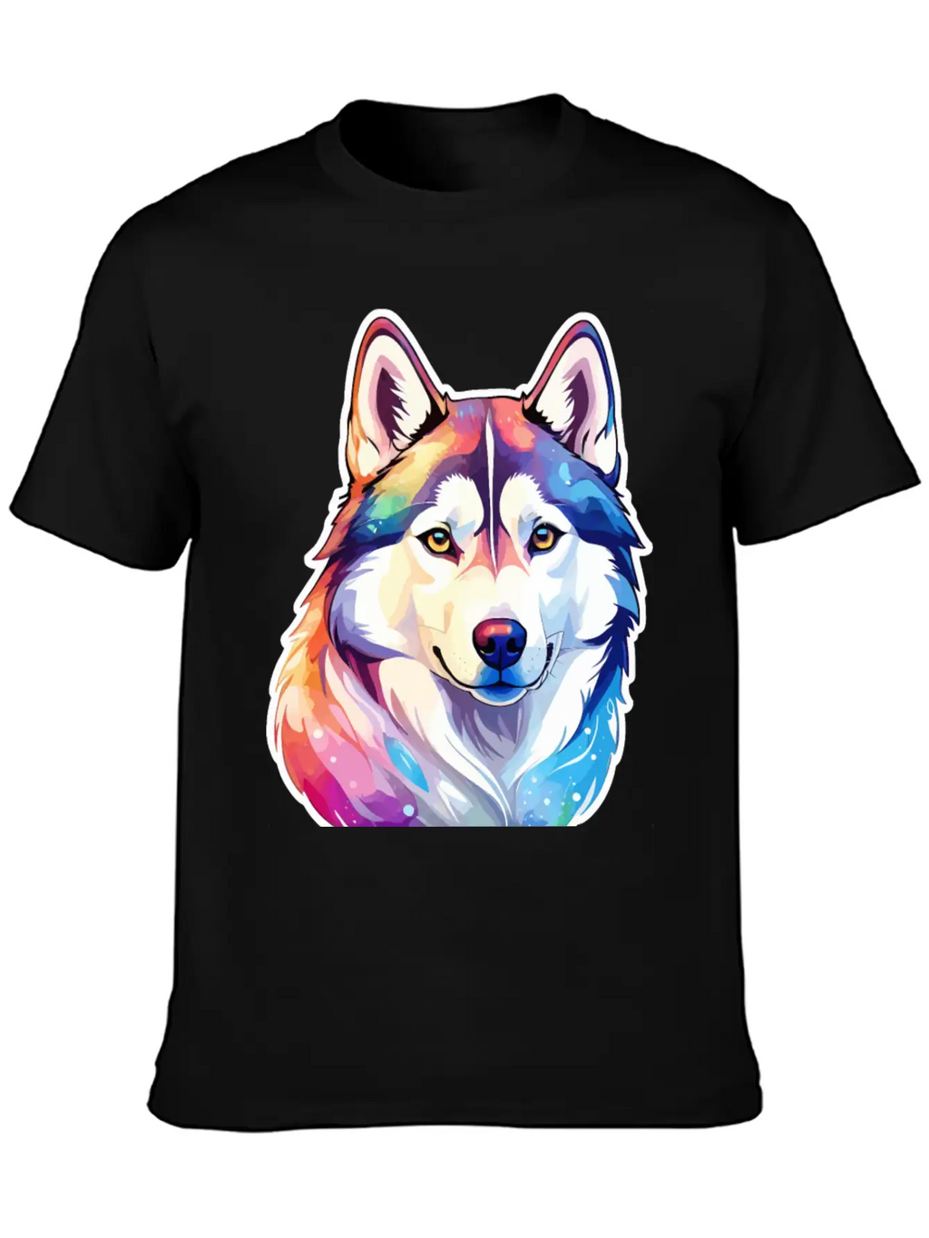 Siberian Husky Watercolor Stylish Everyday T-Shirt – Unisex Basic Cotton Tee
