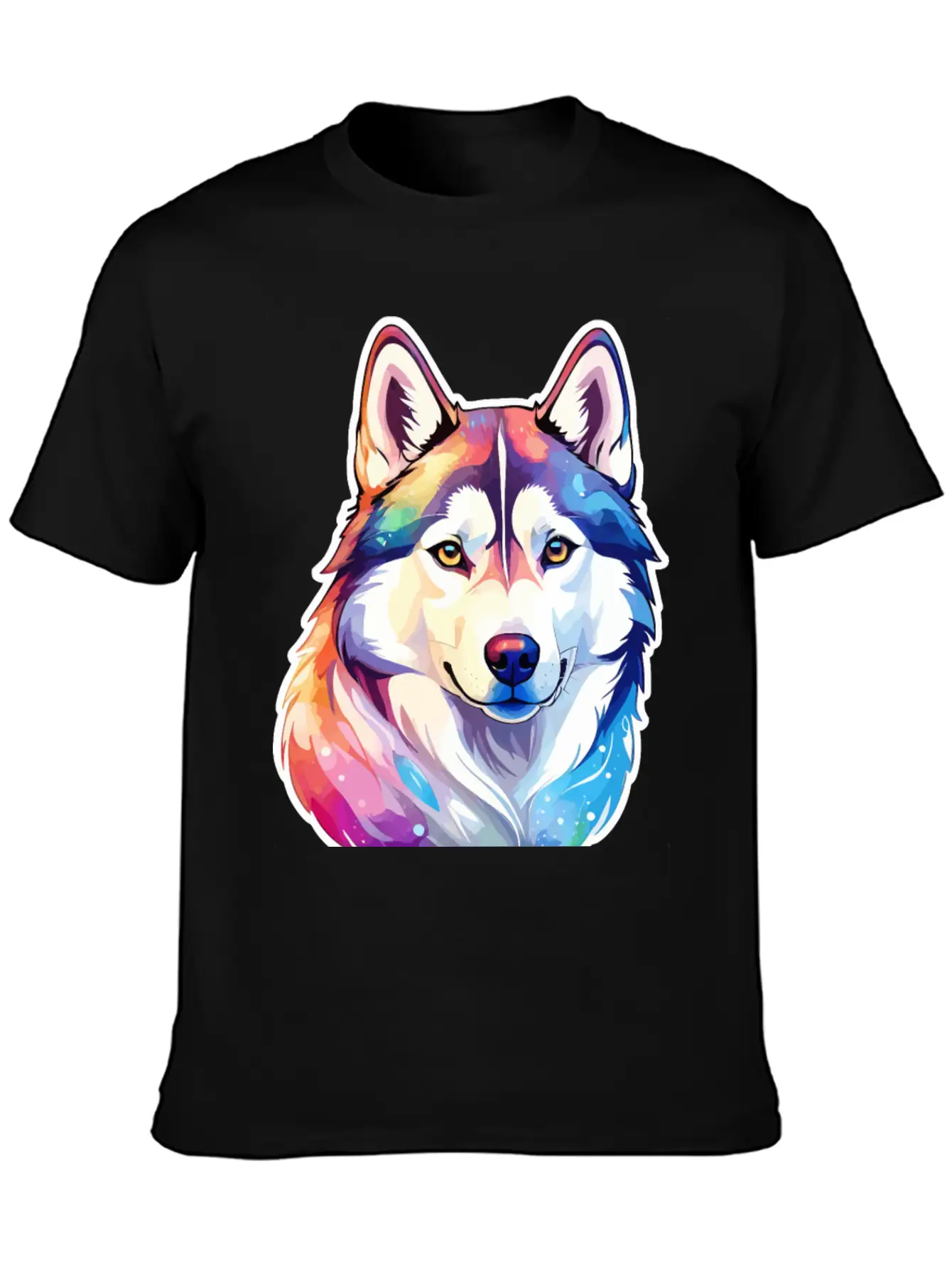 Siberian Husky Watercolor Stylish Everyday T-Shirt – Unisex Basic Cotton Tee