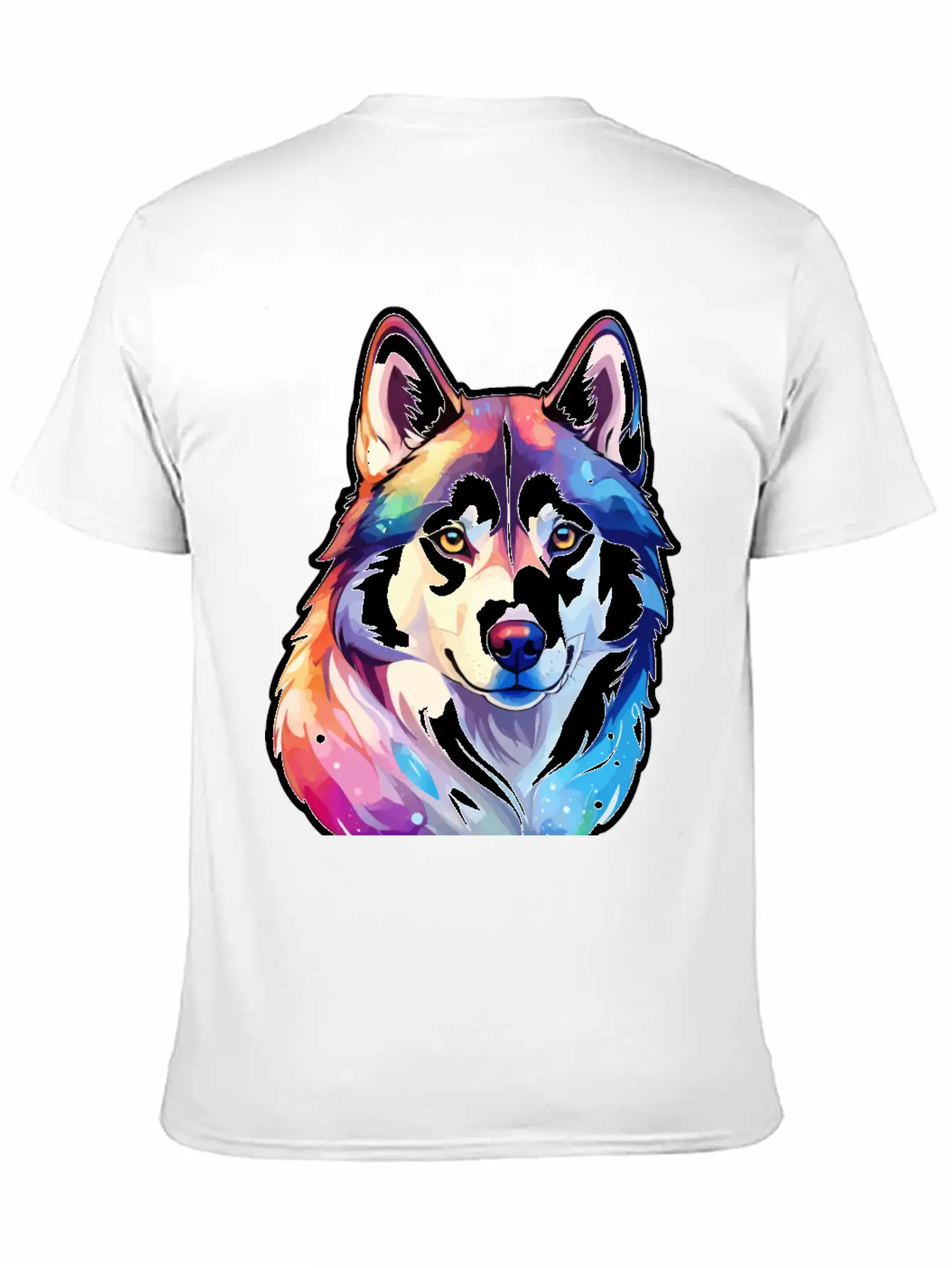 Siberian Husky Watercolor Stylish Everyday T-Shirt – Unisex Basic Cotton Tee