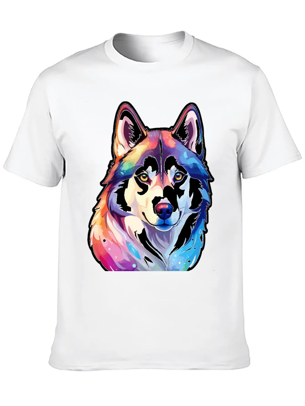 Siberian Husky Watercolor Stylish Everyday T-Shirt – Unisex Basic Cotton Tee