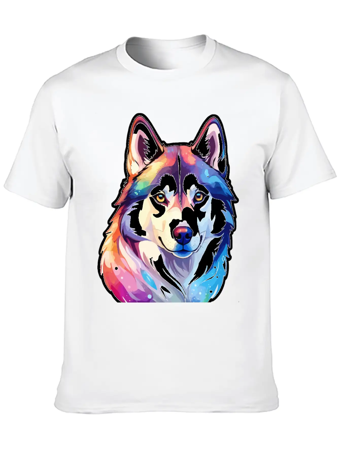 Siberian Husky Watercolor Stylish Everyday T-Shirt – Unisex Basic Cotton Tee