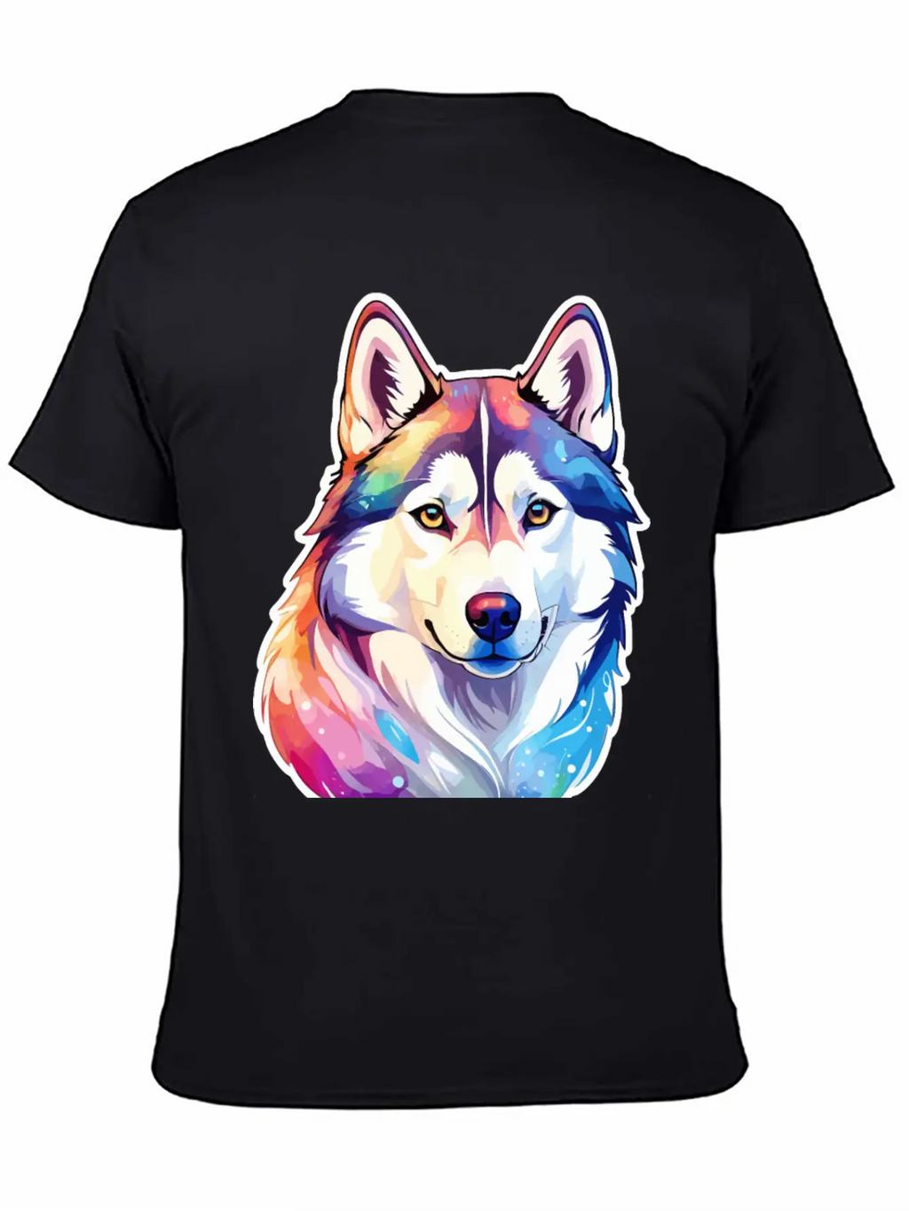 Siberian Husky Watercolor Stylish Everyday T-Shirt – Unisex Basic Cotton Tee