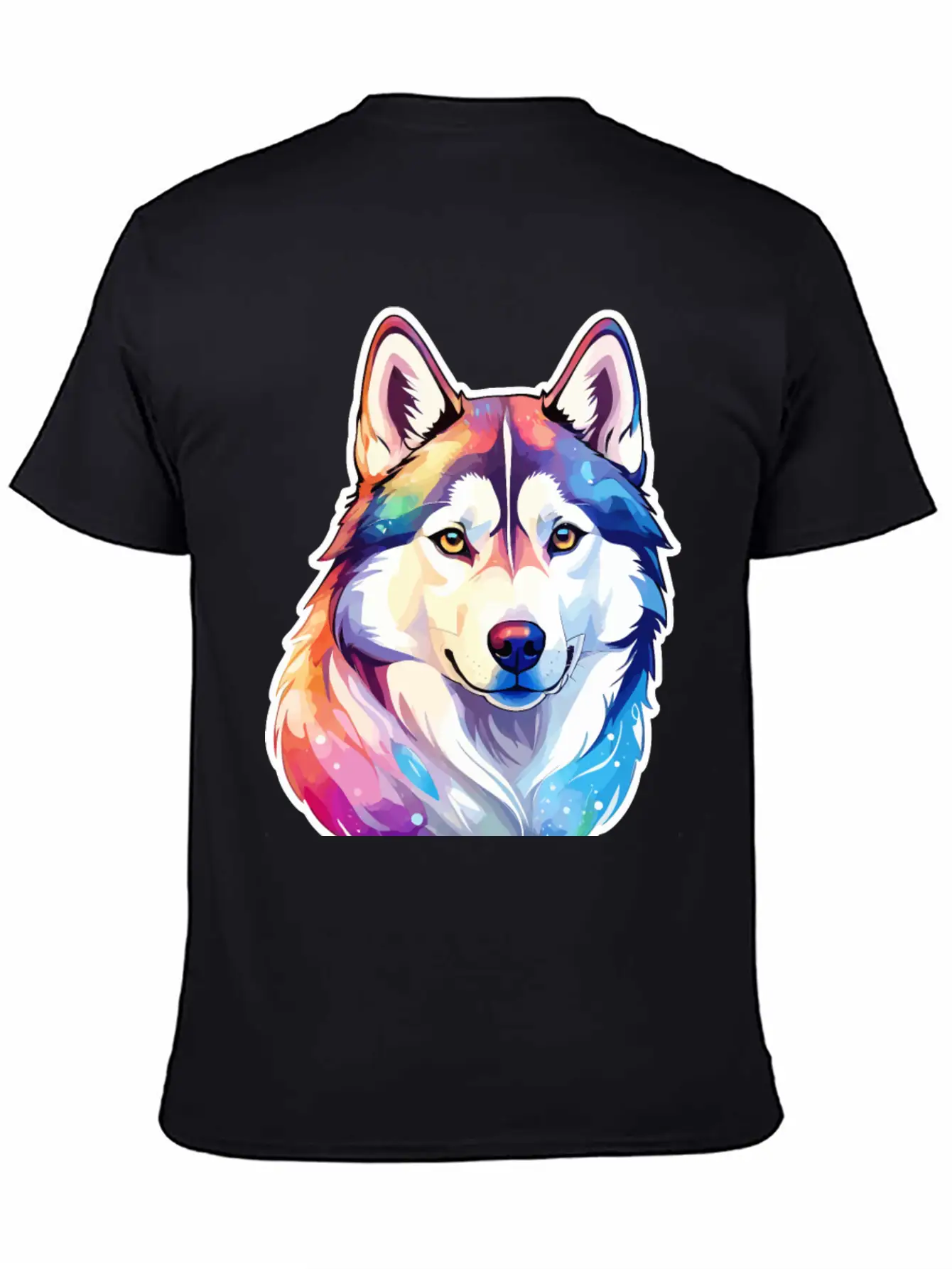Siberian Husky Watercolor Stylish Everyday T-Shirt – Unisex Basic Cotton Tee
