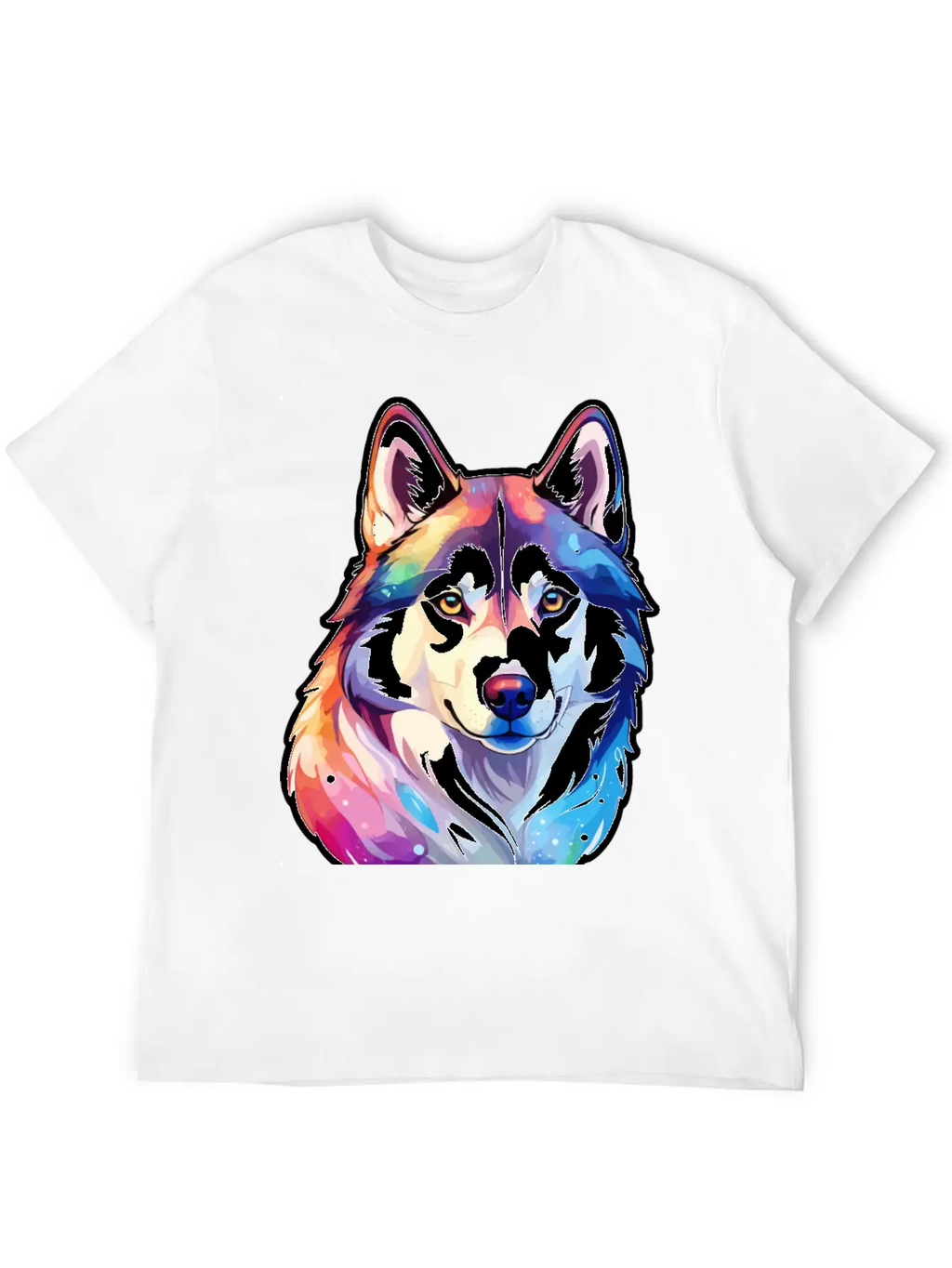 Siberian Husky Watercolor Stylish Everyday T-Shirt – Unisex Basic Cotton Tee