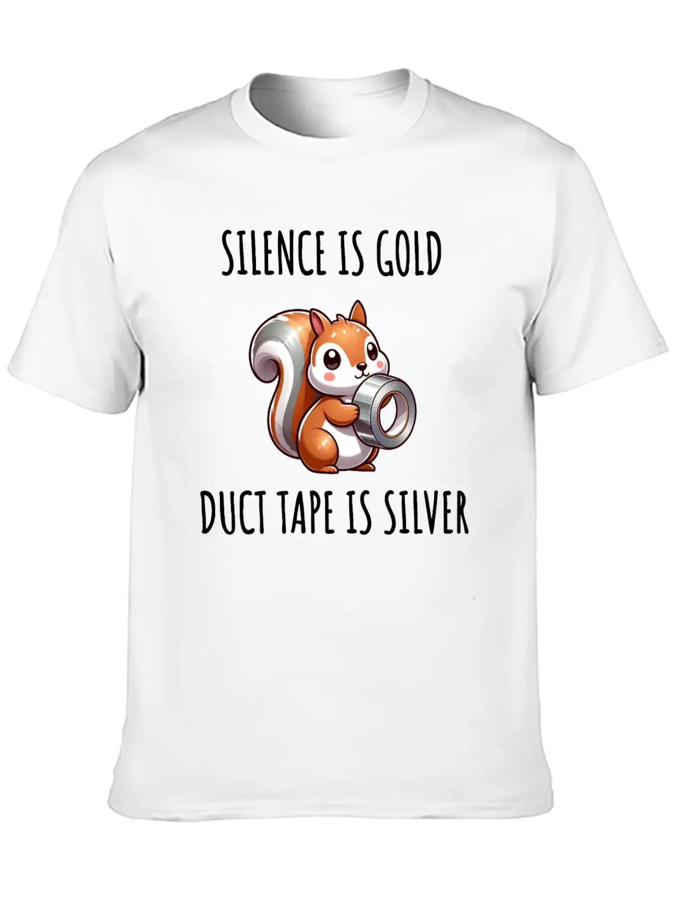 Silence Is Golden Duct Tape Is Silver Squirrel Modern Fit Casual T-Shirt – Clean And Versatile Design