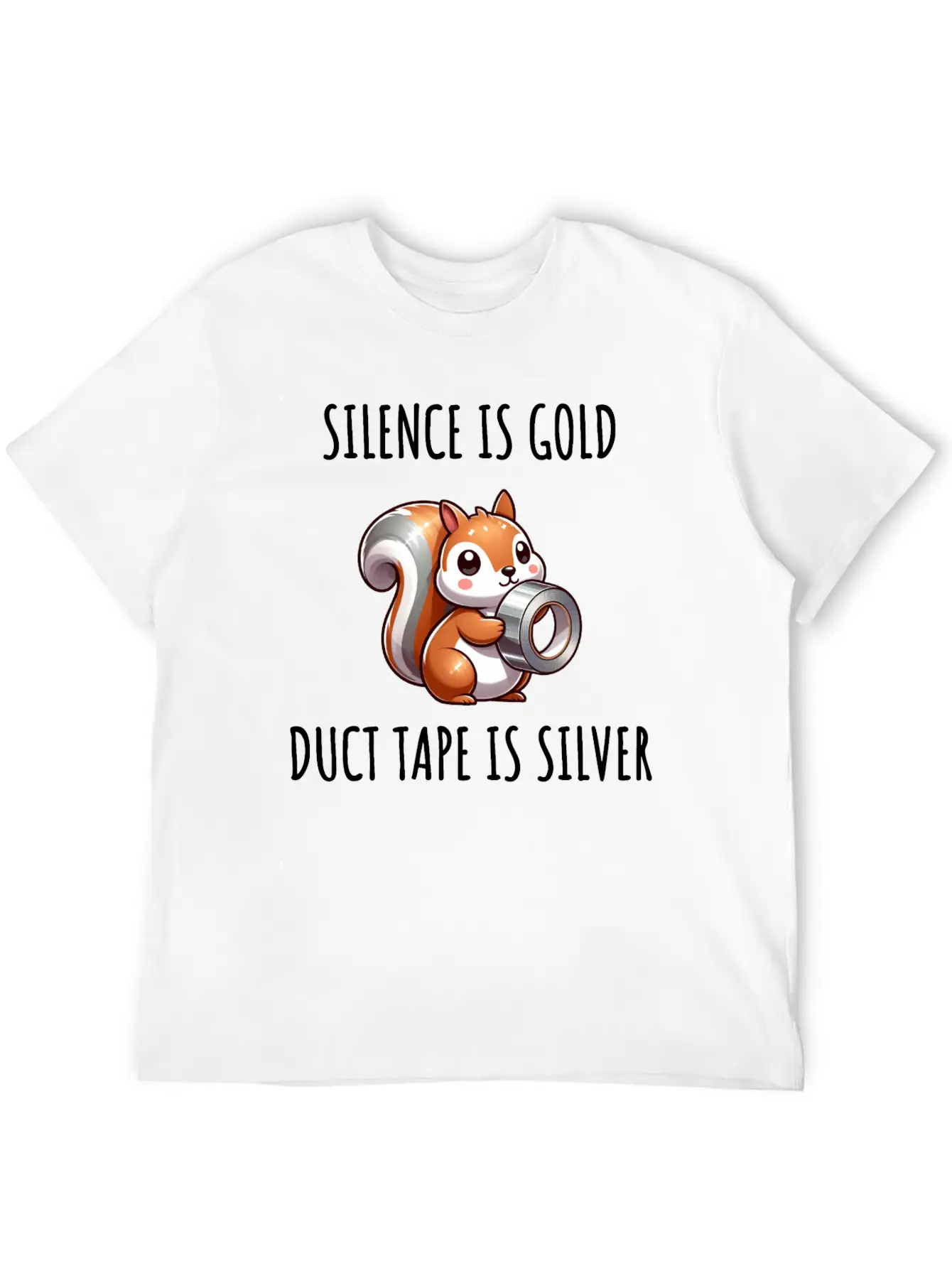 Silence Is Golden Duct Tape Is Silver Squirrel Modern Fit Casual T-Shirt – Clean And Versatile Design