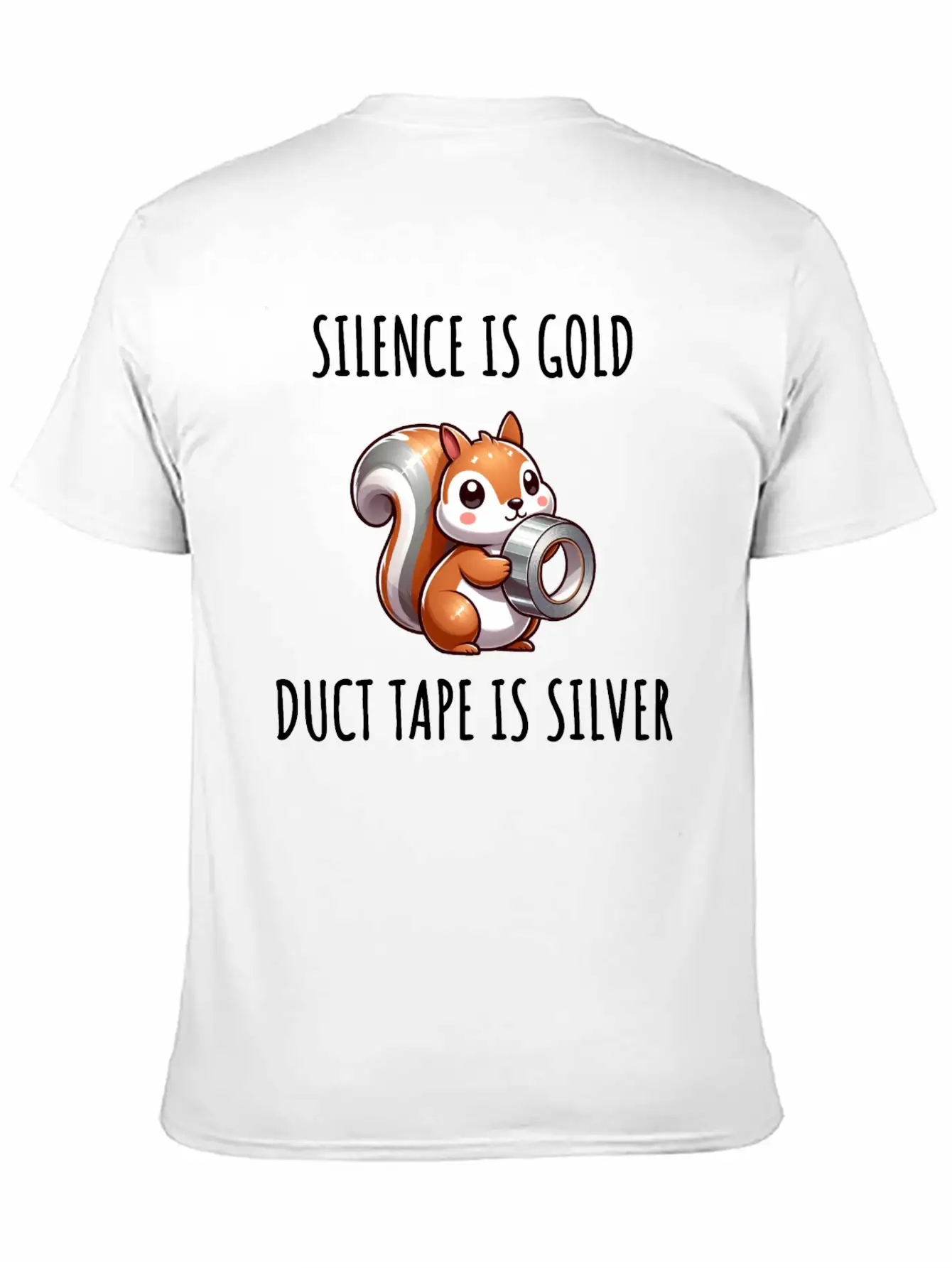 Silence Is Golden Duct Tape Is Silver Squirrel Modern Fit Casual T-Shirt – Clean And Versatile Design
