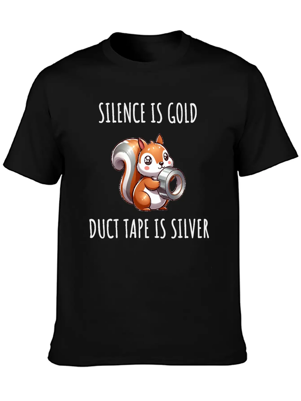 Silence Is Golden Duct Tape Is Silver Squirrel Modern Fit Casual T-Shirt – Clean And Versatile Design