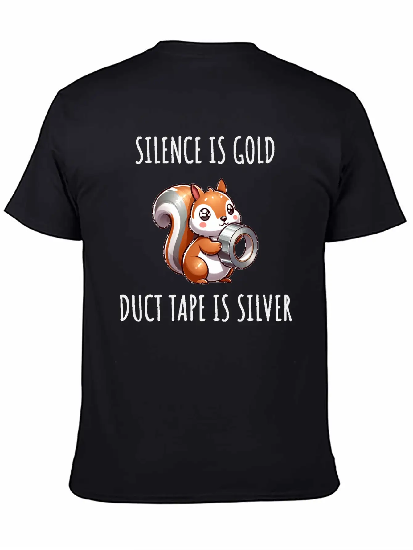 Silence Is Golden Duct Tape Is Silver Squirrel Modern Fit Casual T-Shirt – Clean And Versatile Design